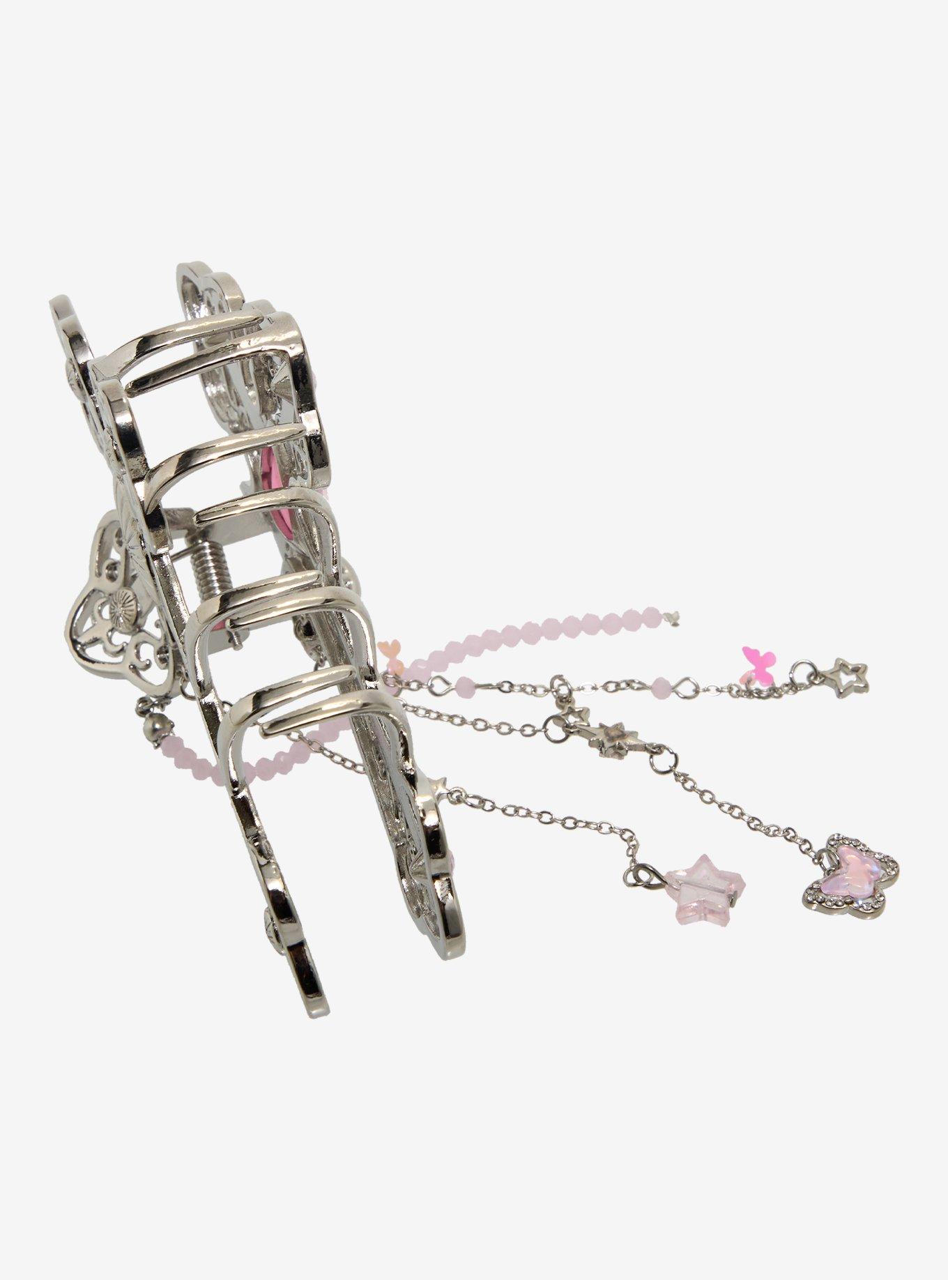 Sweet Society Pink Heart Cross Claw Hair Clip, , alternate