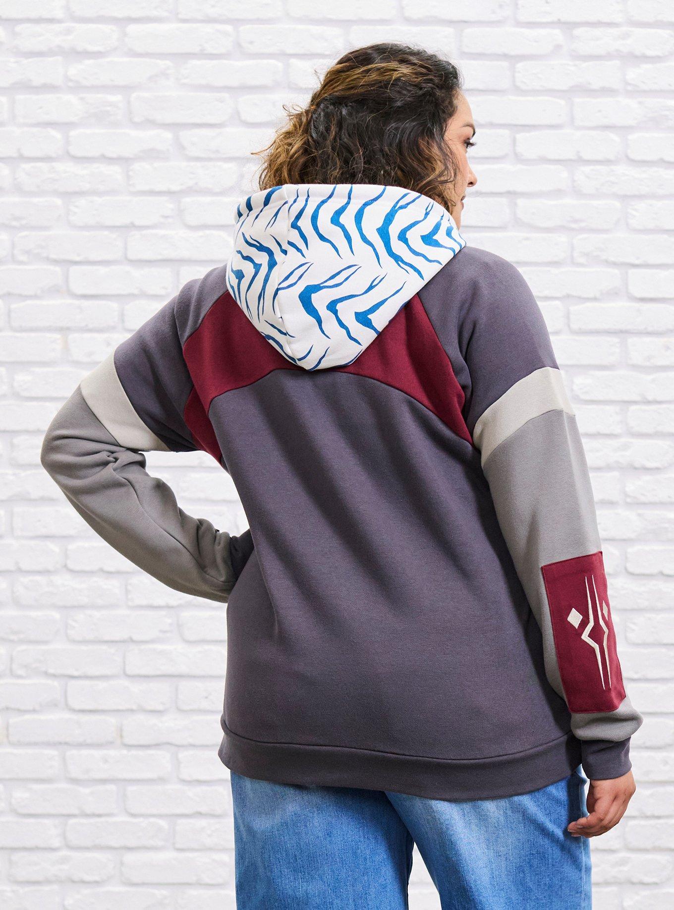 Her Universe Star Wars Ahsoka Tano Color-Block Hoodie Plus Size Her Universe Exclusive, MULTI, alternate