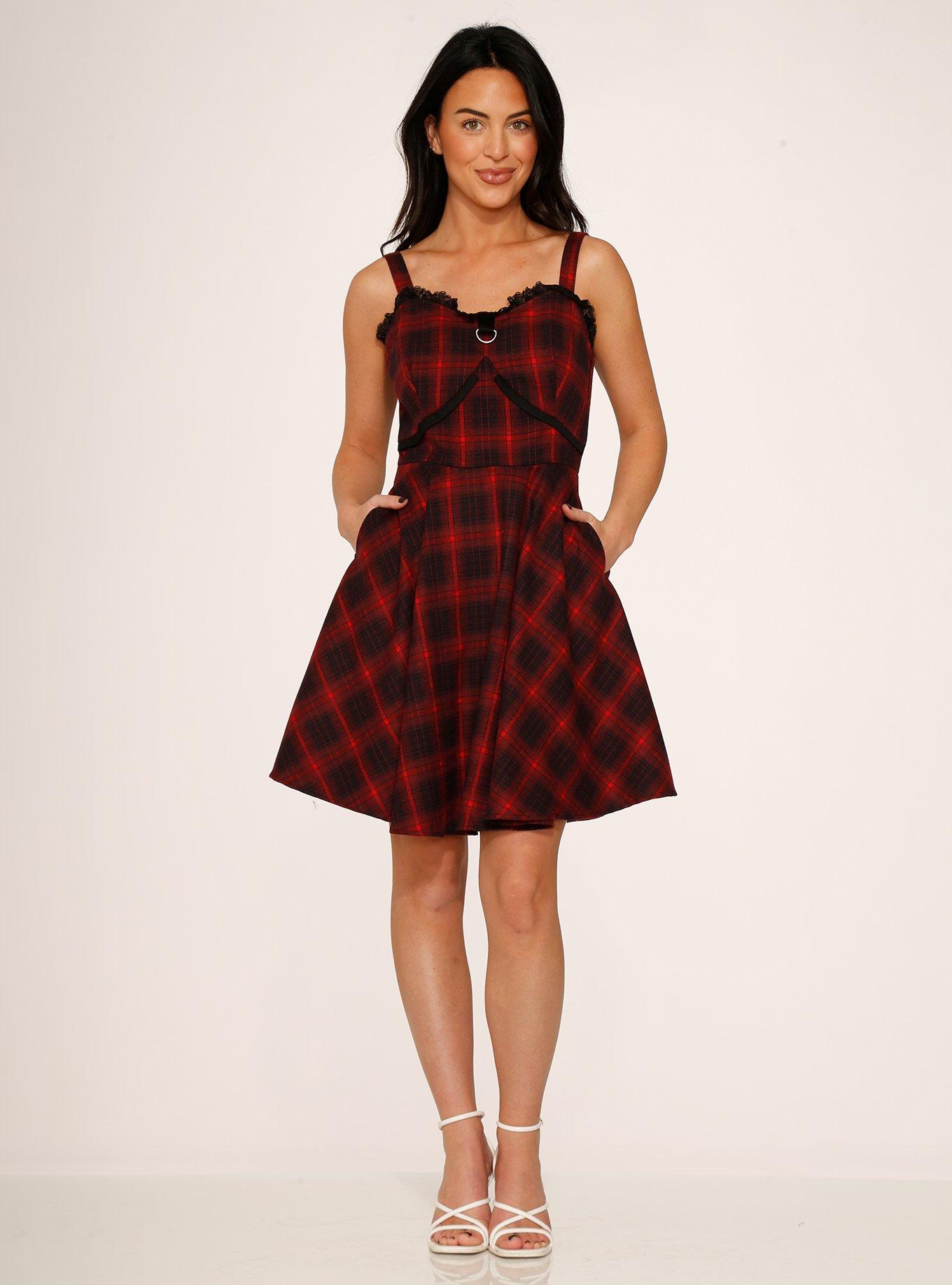 Red Plaid Mini Dress, , hi-res