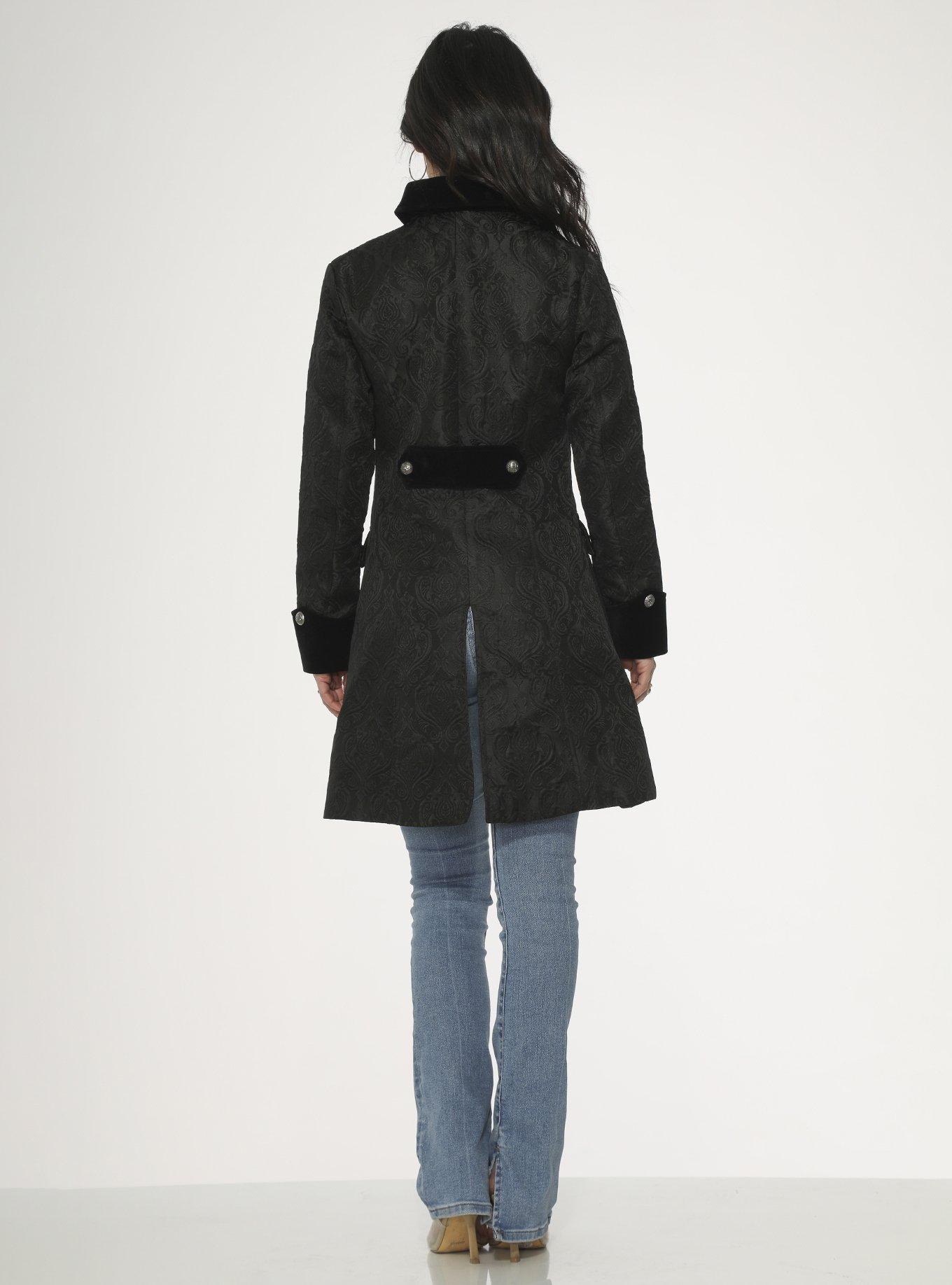 Black Pirate Women's Coat, BLACK, alternate