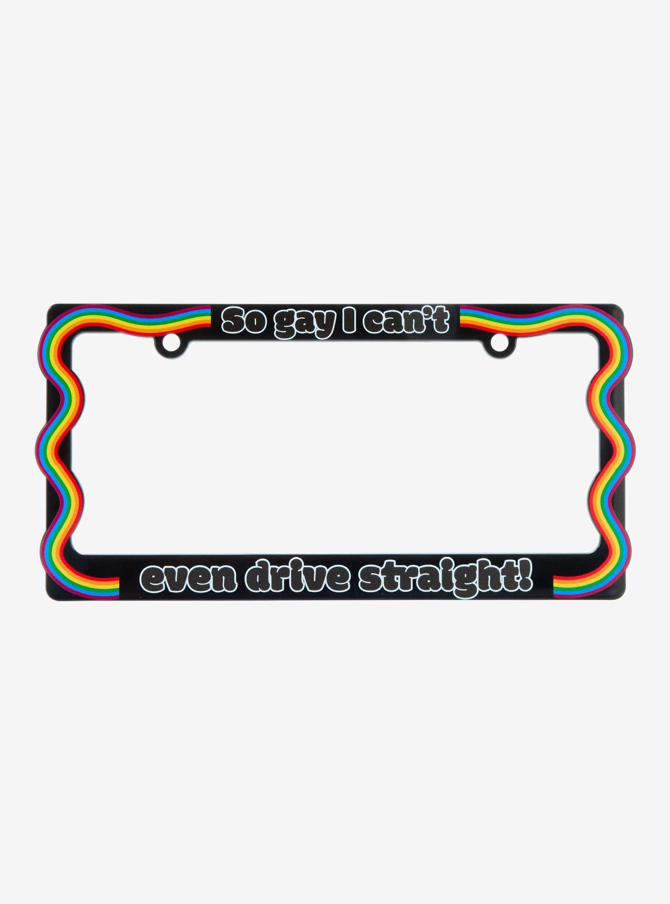 Can't Even Drive Straight Rainbow License Plate Frame, , hi-res
