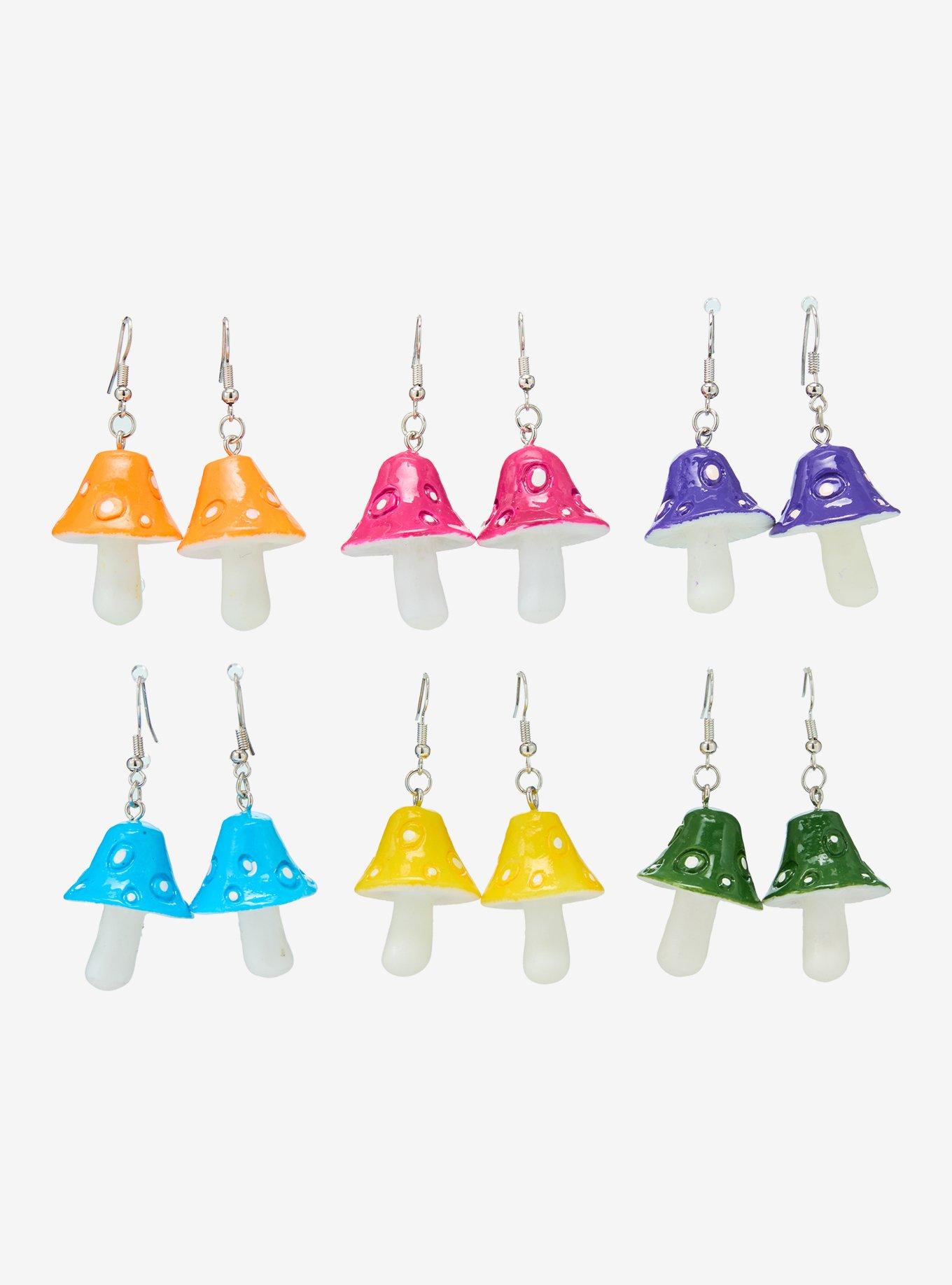 Thorn & Fable Rainbow Mushroom Earring Set, , hi-res