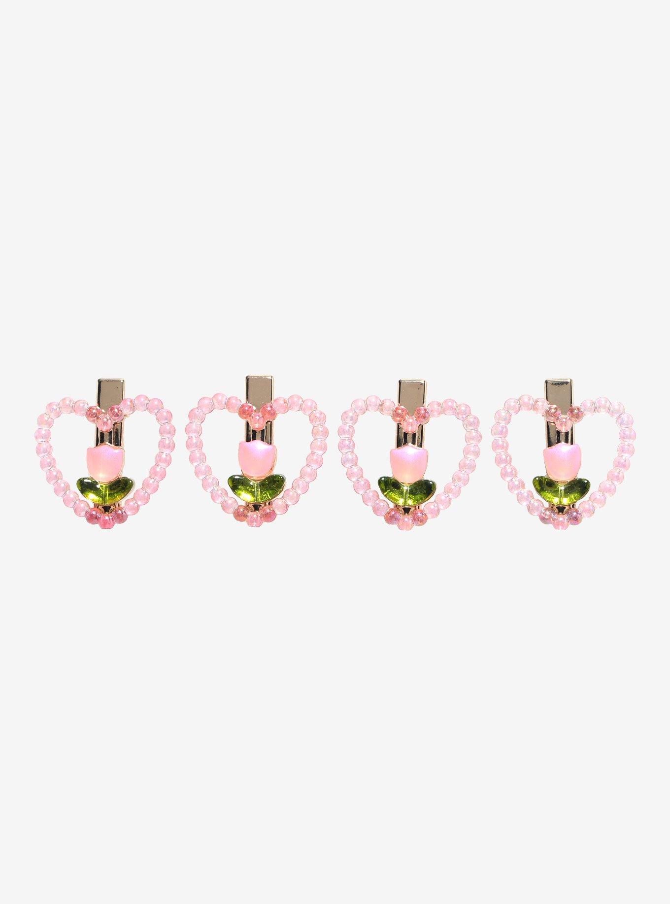 Thorn & Fable Heart Tulip Hair Clip Set, , alternate