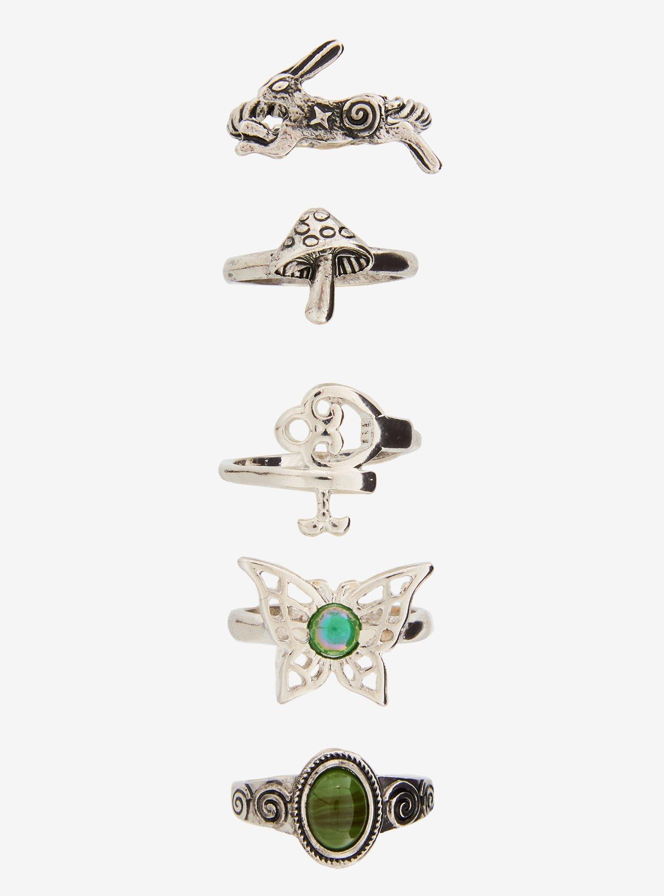 Thorn & Fable Rabbit Forest Gem Ring Set, , hi-res