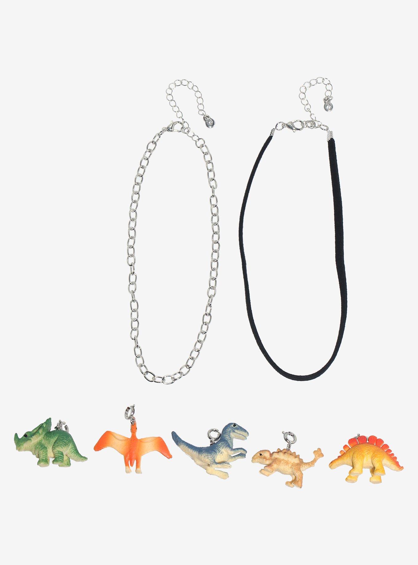 Dinosaur Charm Choker Necklace Set, , hi-res