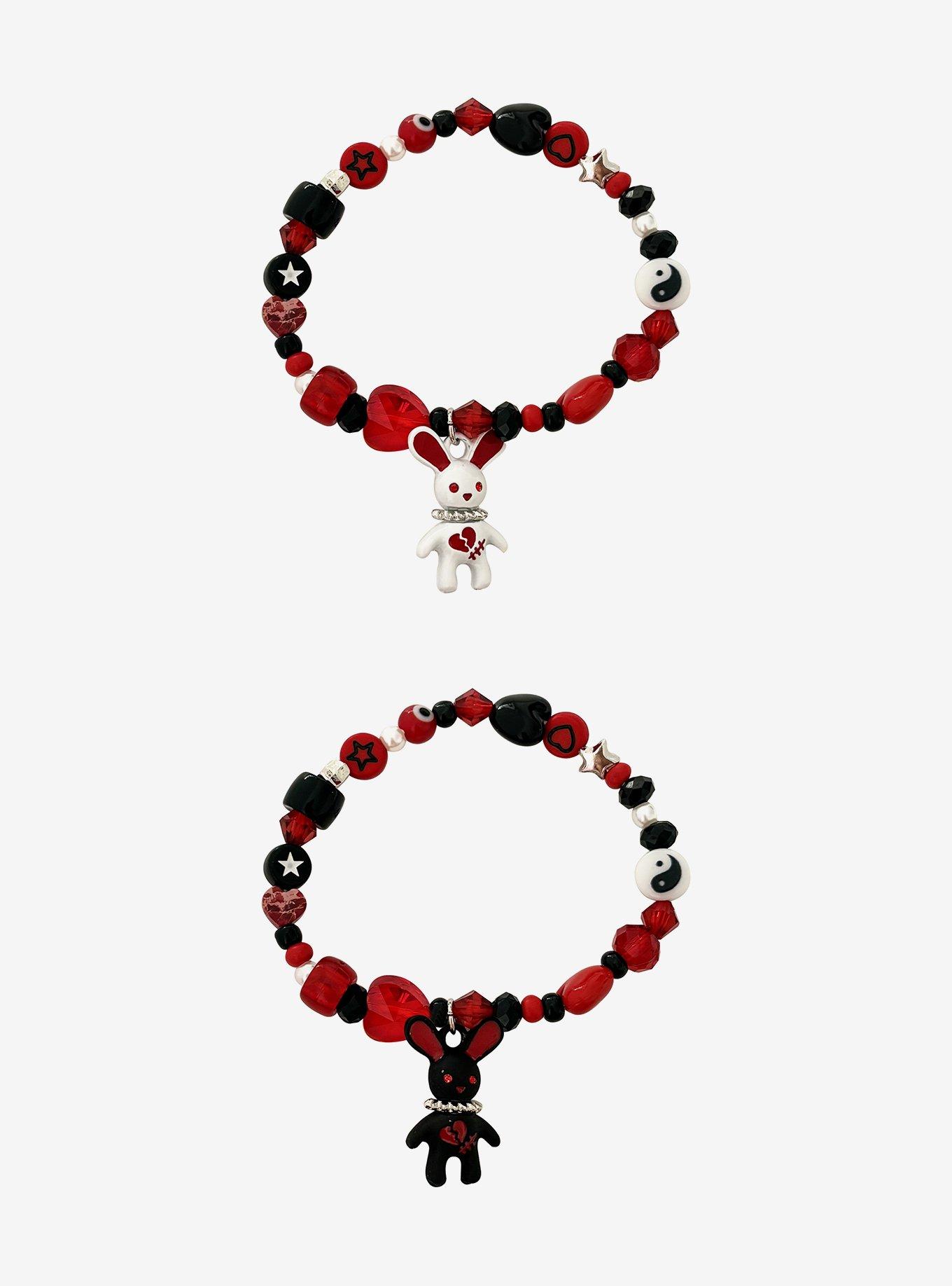 Emo Bunny Best Friend Bead Bracelet Set, , hi-res
