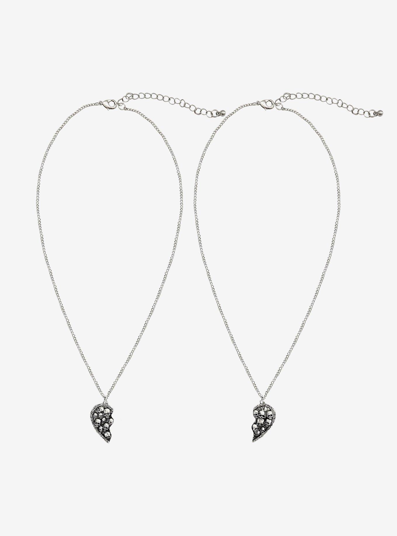 Skull Broken Heart Best Friend Necklace Set, , hi-res