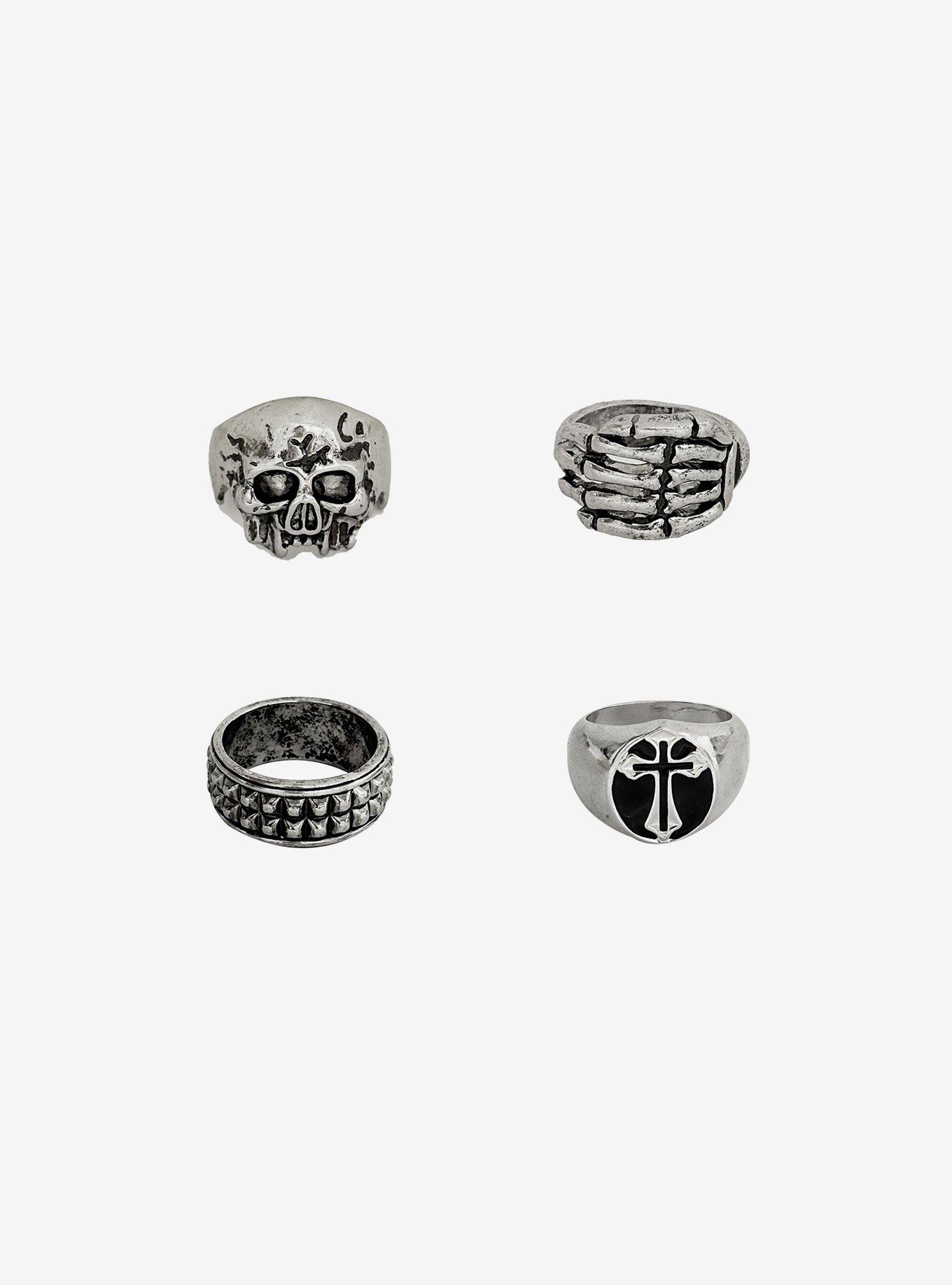 Skull & Cross Signet Ring Set, , hi-res