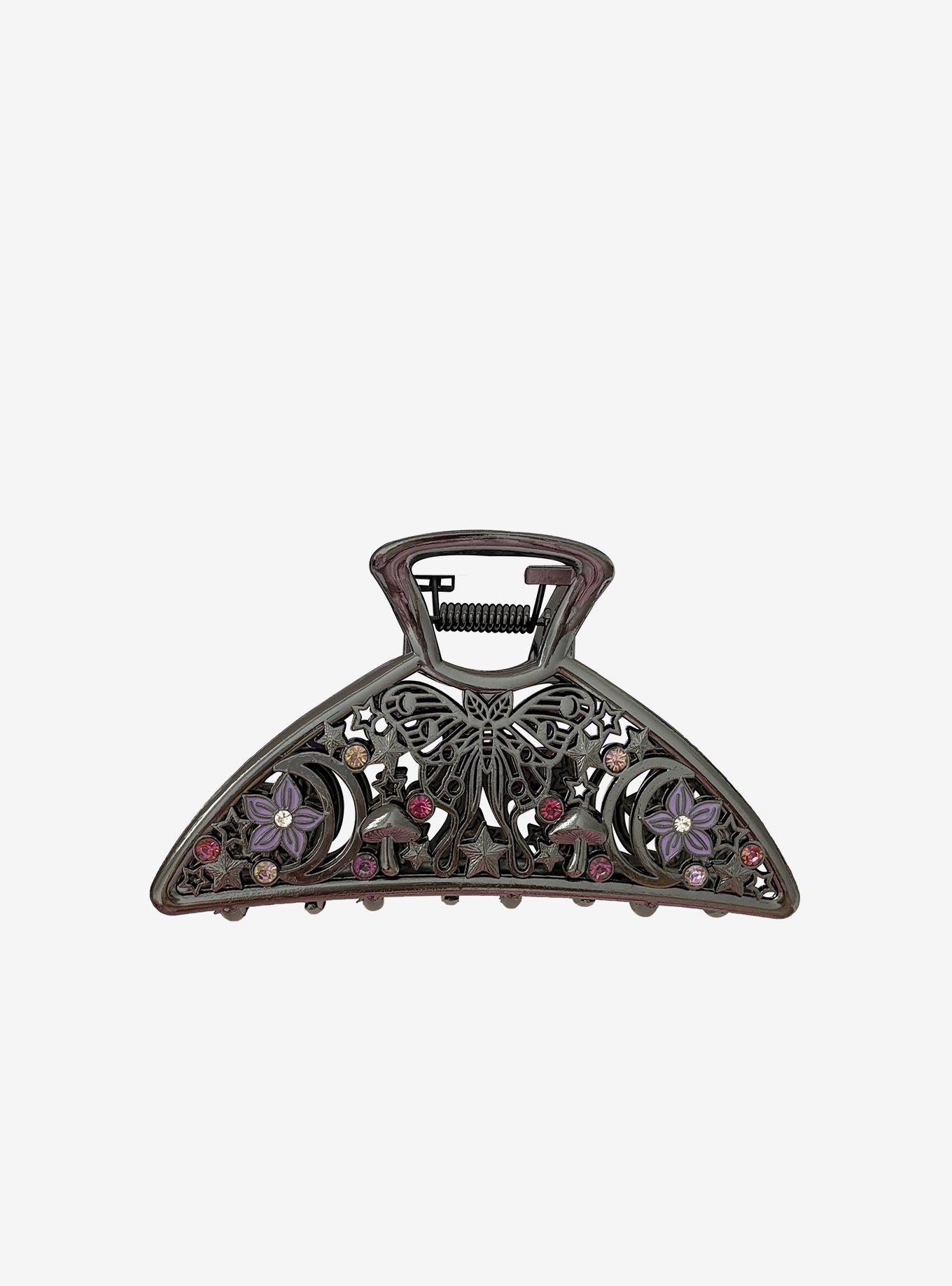 Cosmic Aura Moth Lunar Claw Hair Clip, , hi-res