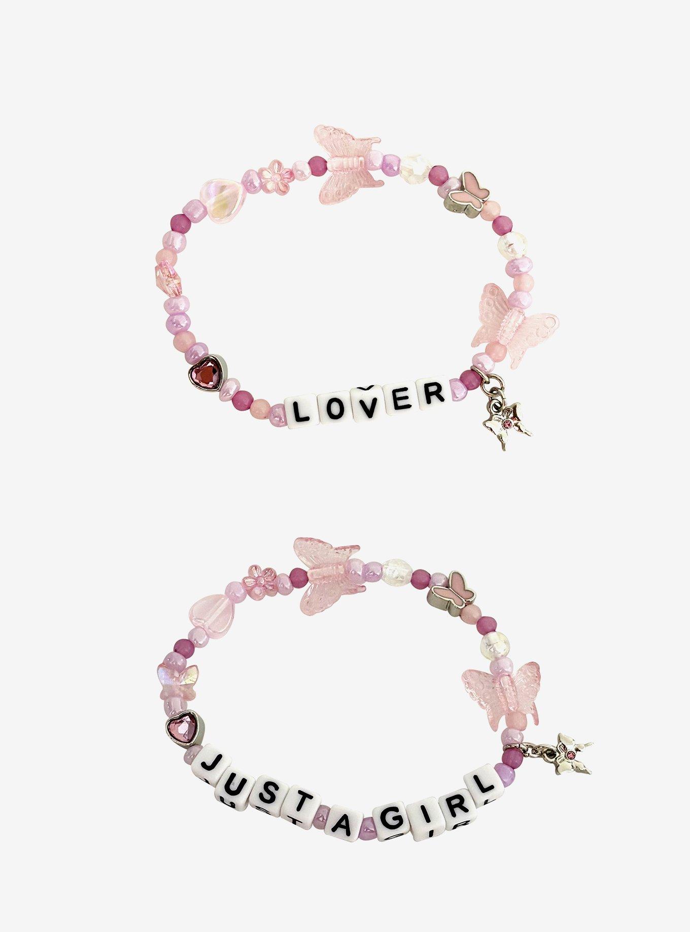 Sweet Society Lover & Just A Girl Best Friend Bead Bracelet Set, , hi-res