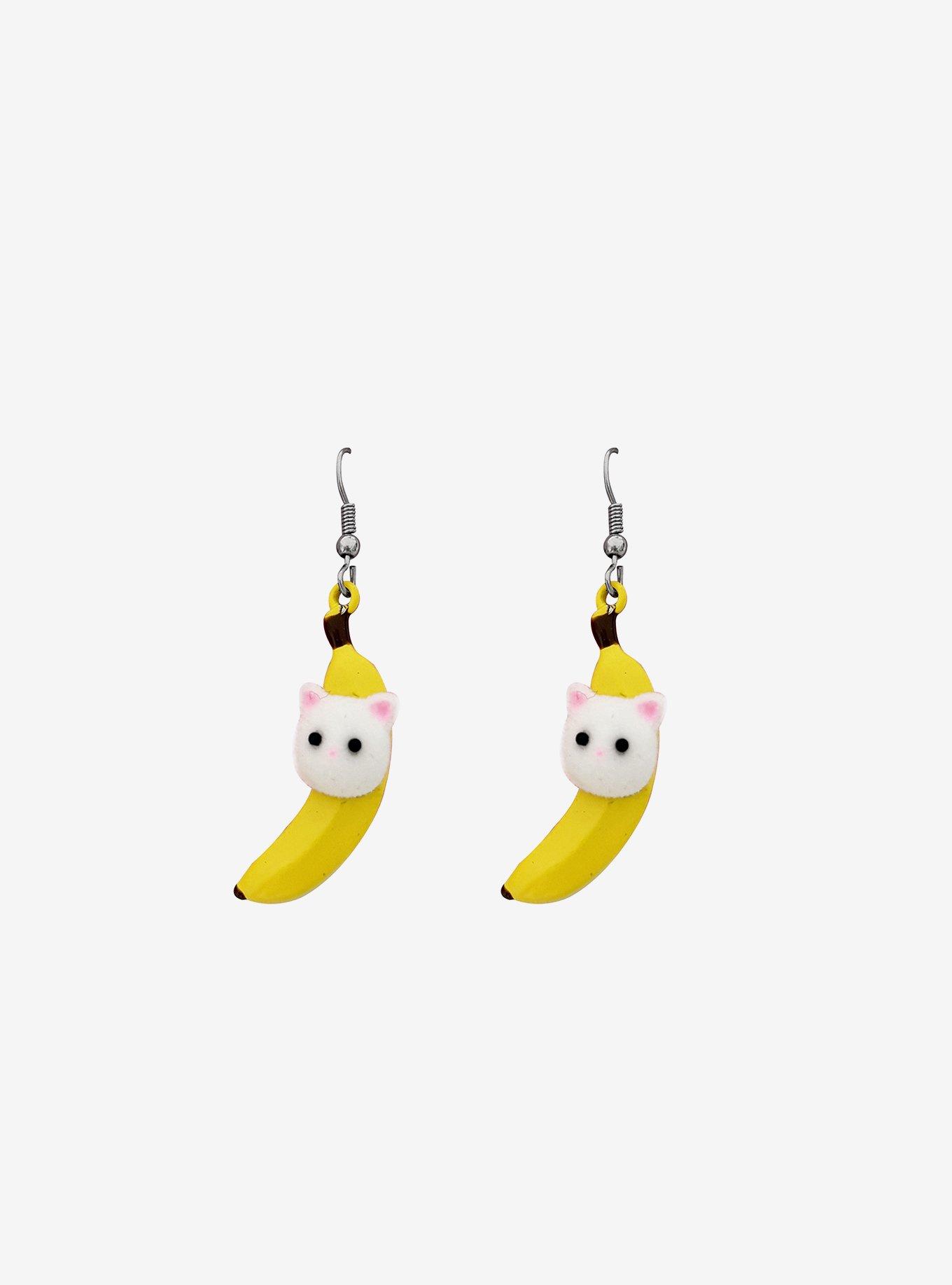 Sweet Society Banana Cat Drop Earrings, , hi-res