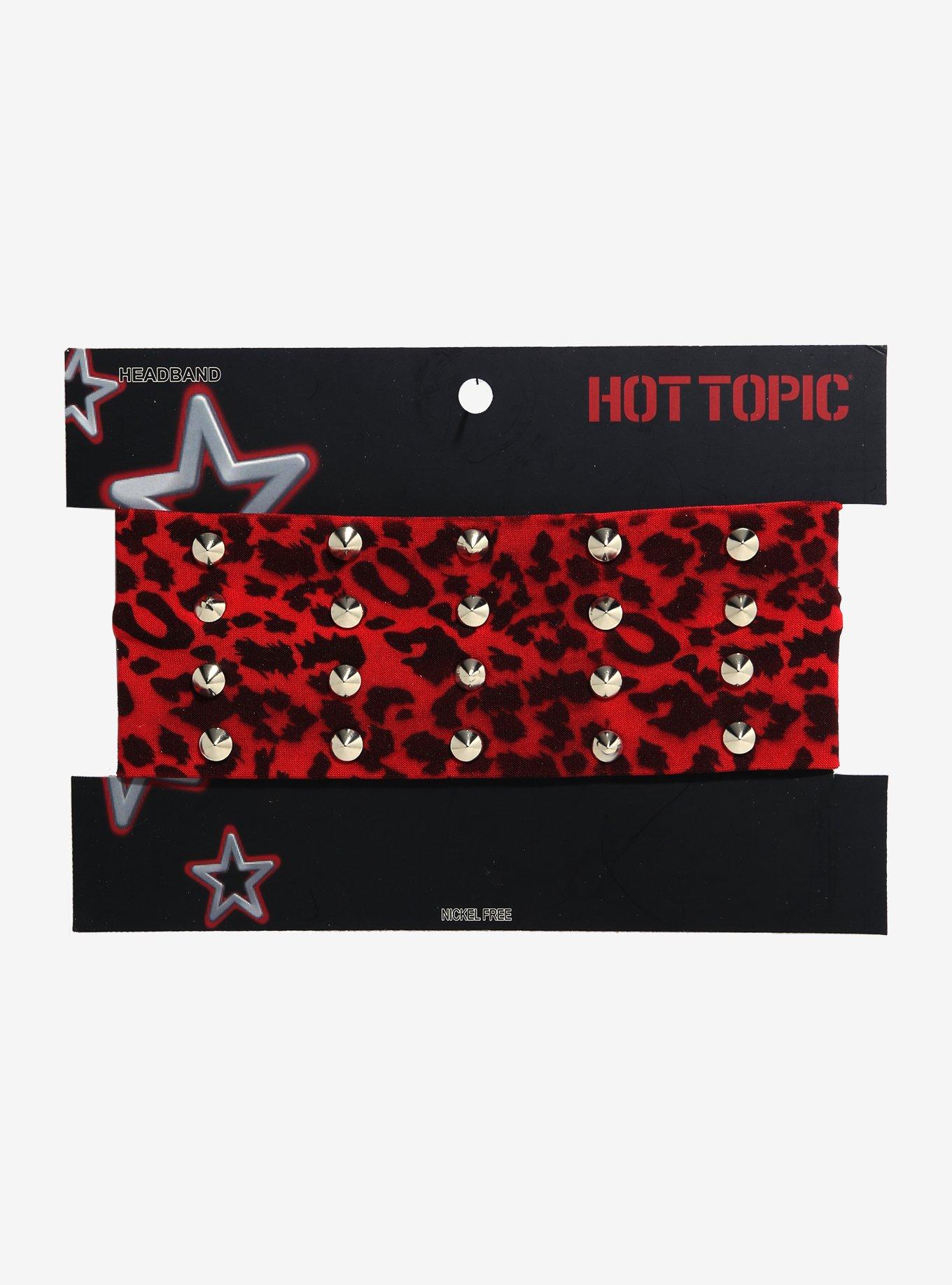 Red Leopard Spike Stud Headband, , hi-res