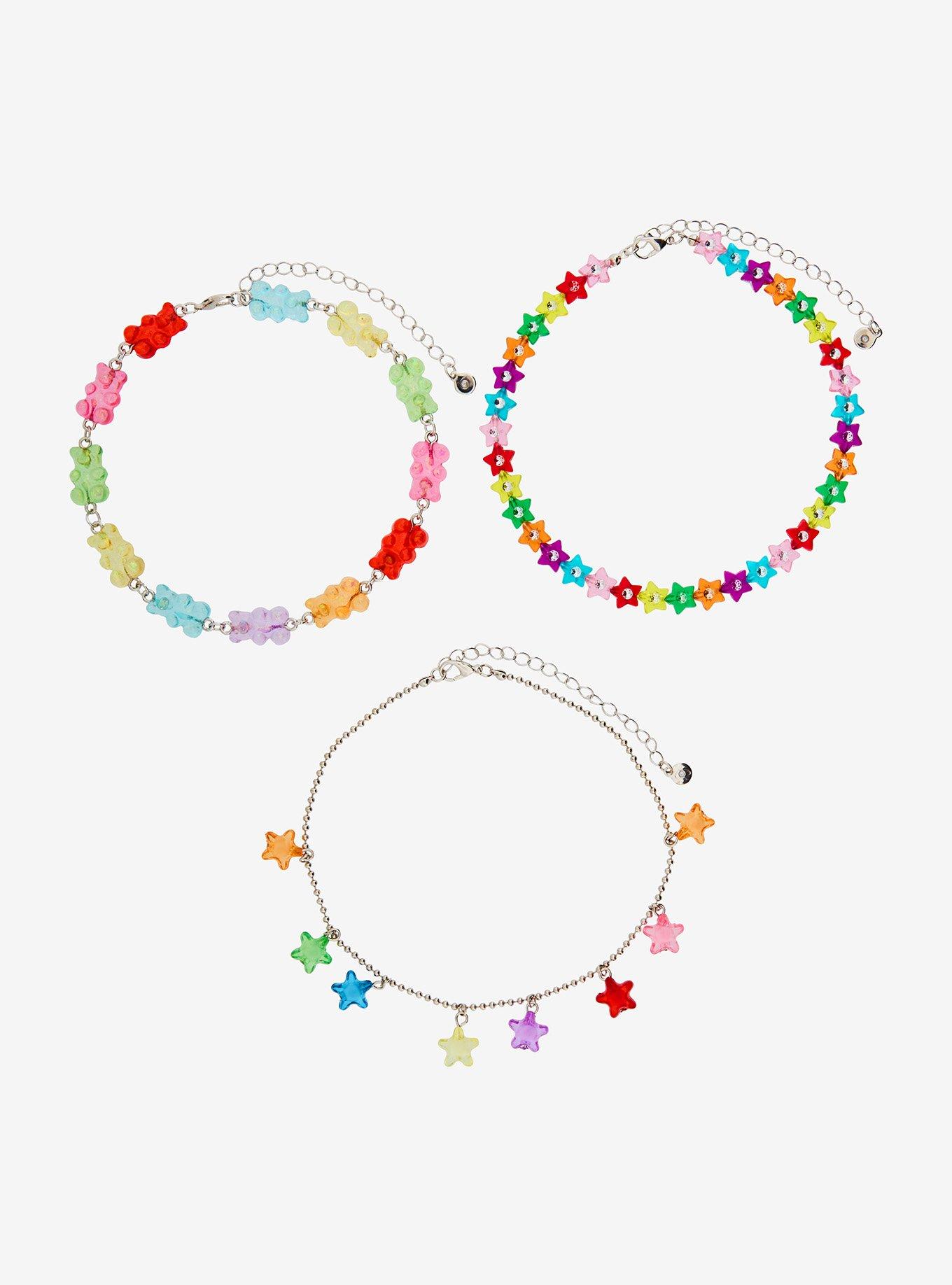 Sweet Society Rainbow Candy Bear & Star Necklace Set, , hi-res