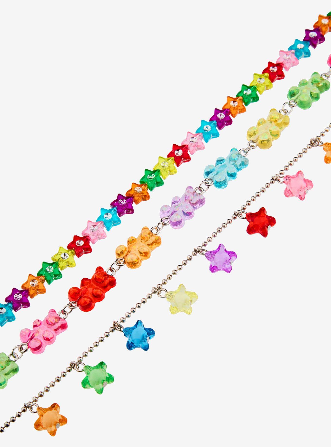 Sweet Society Rainbow Candy Bear & Star Necklace Set, , alternate