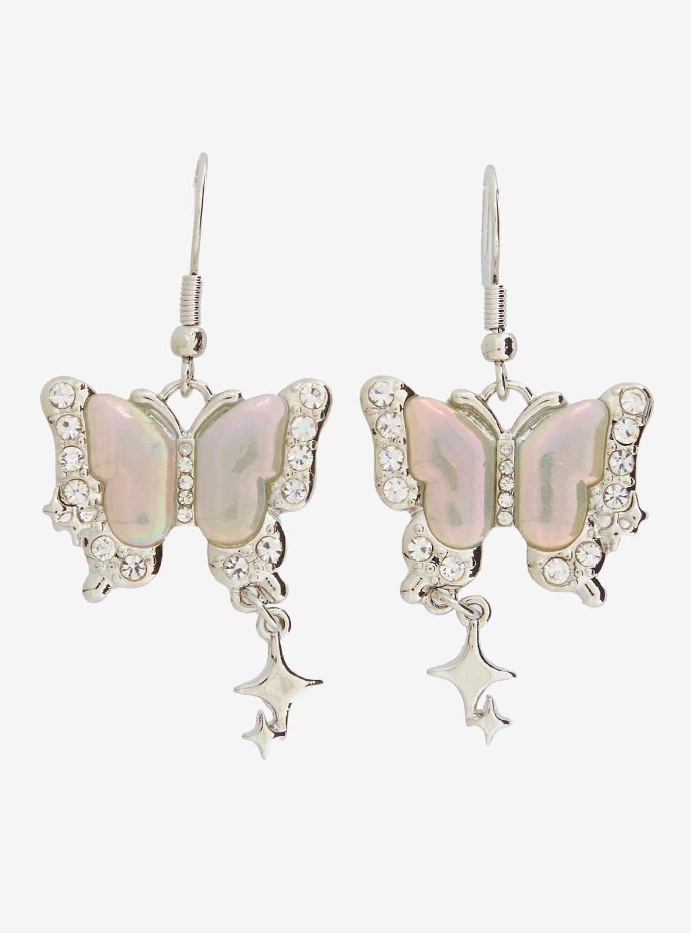 Sweet Society Butterfly Bling Drop Earrings, , hi-res