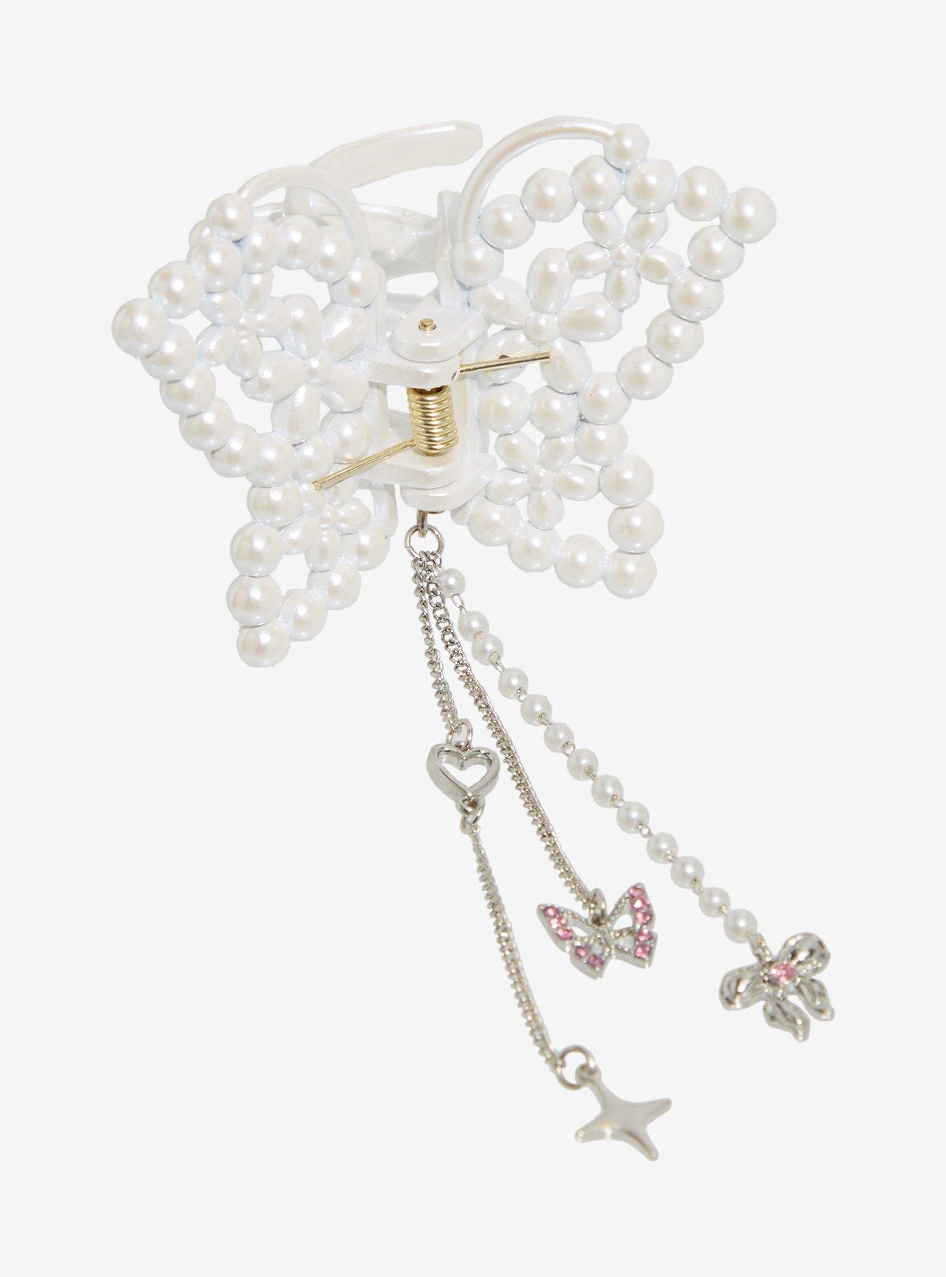 Sweet Society Butterfly Pearl Claw Hair Clip, , hi-res