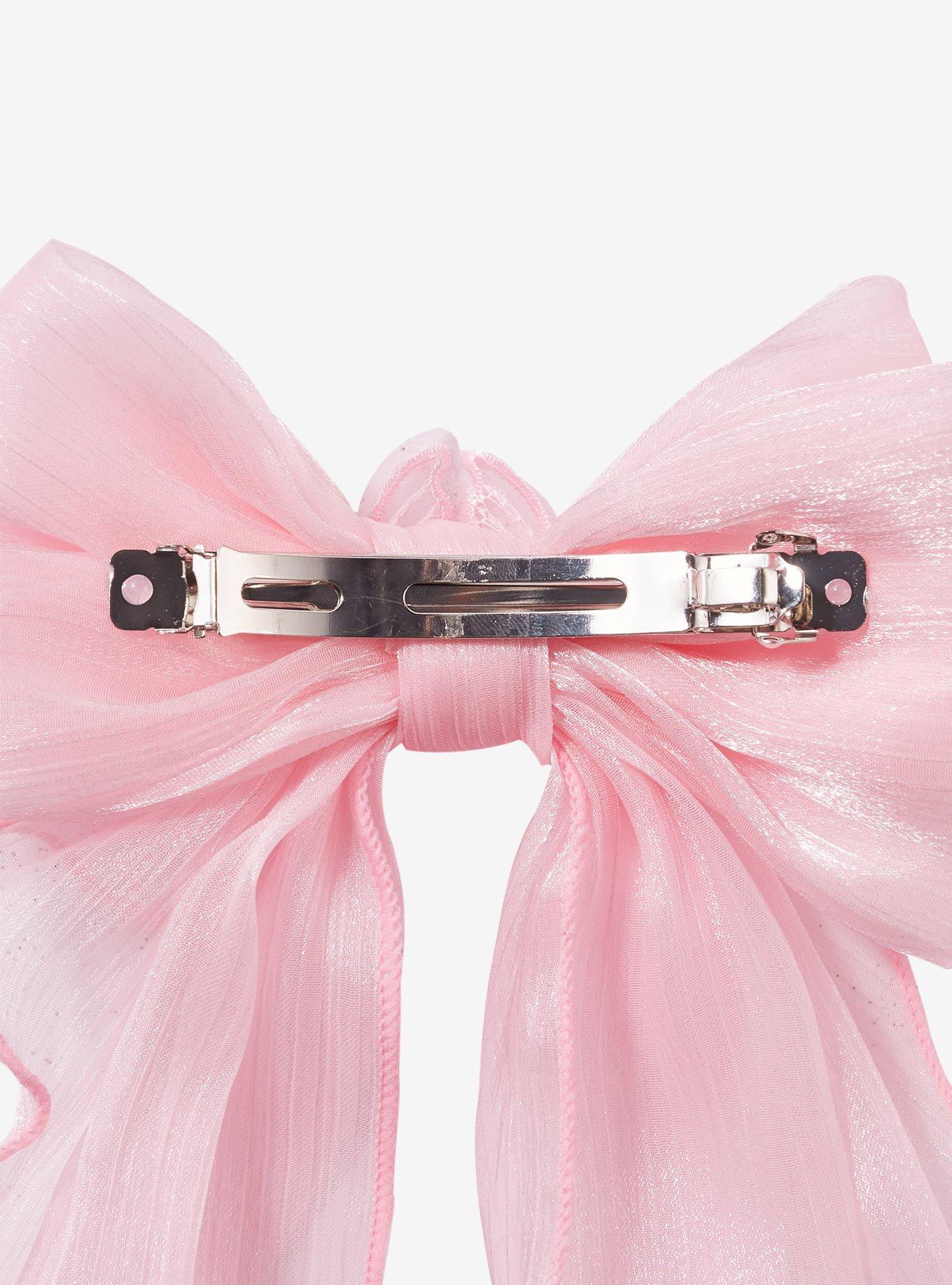 Sweet Society Pink Organza Butterfly Hair Bow, , alternate