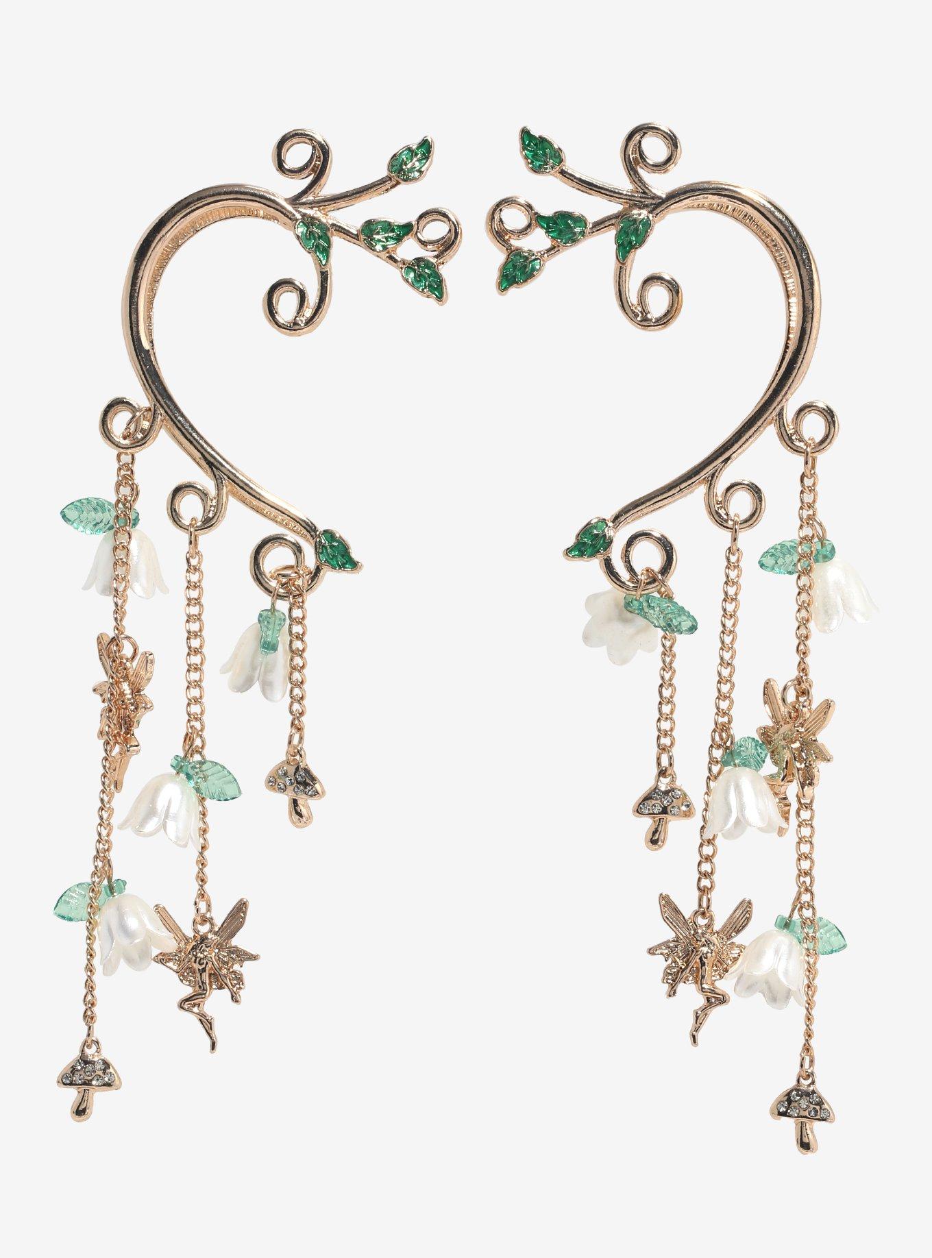 Thorn & Fable Floral Fairy Forest Ear Cuff Set, , hi-res