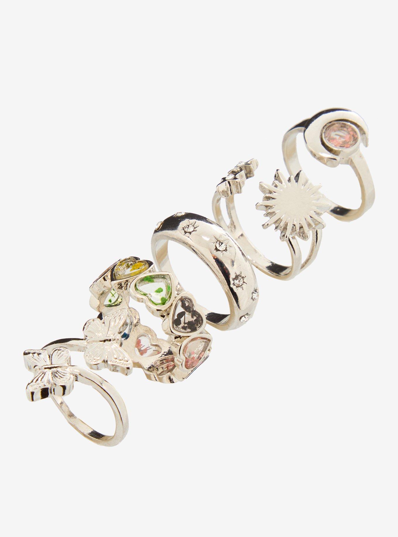 Thorn & Fable Pressed Flower Ring Set, , alternate