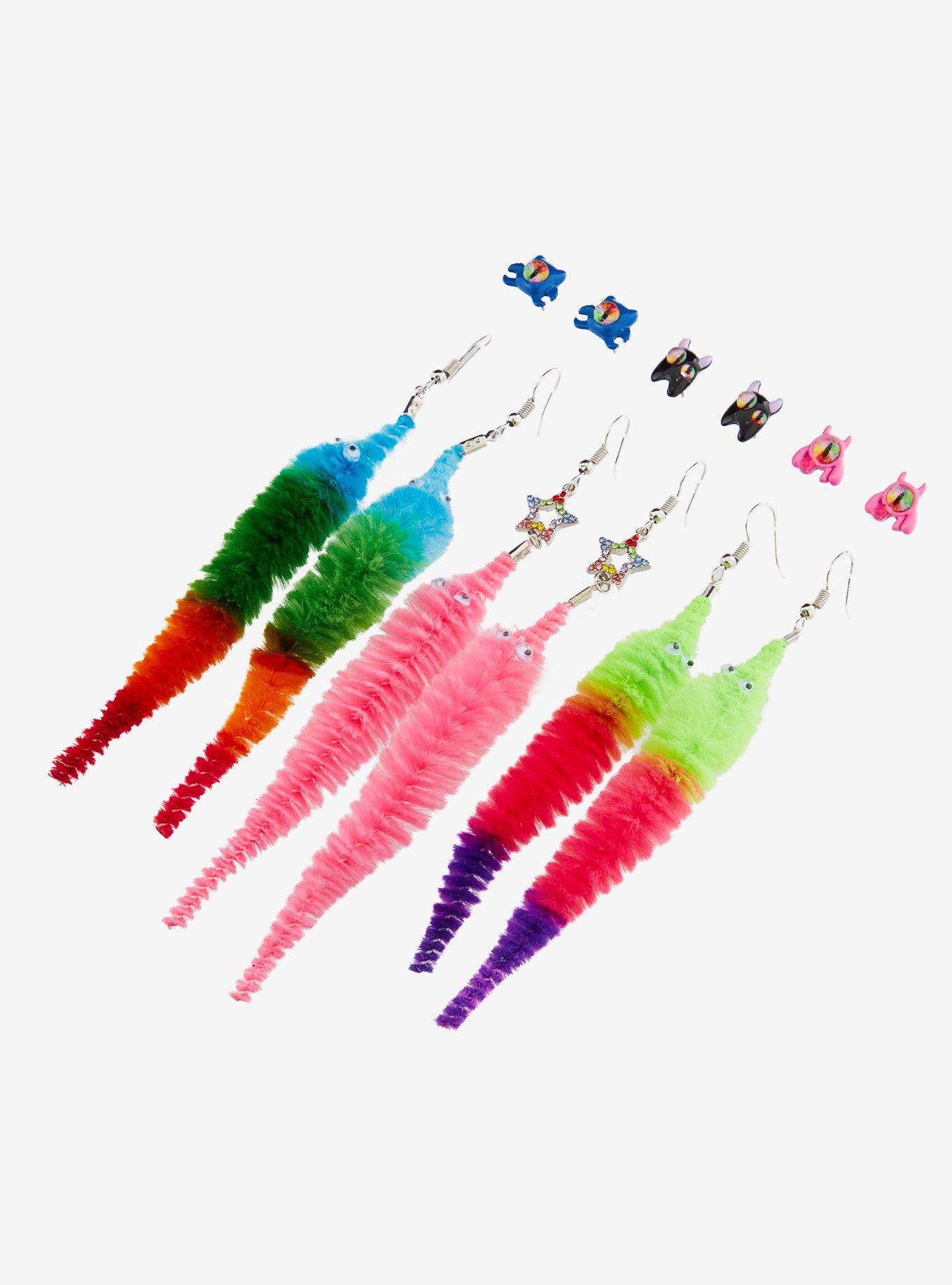 Sweet Society Rainbow Monster & Worm Earring Set, , alternate