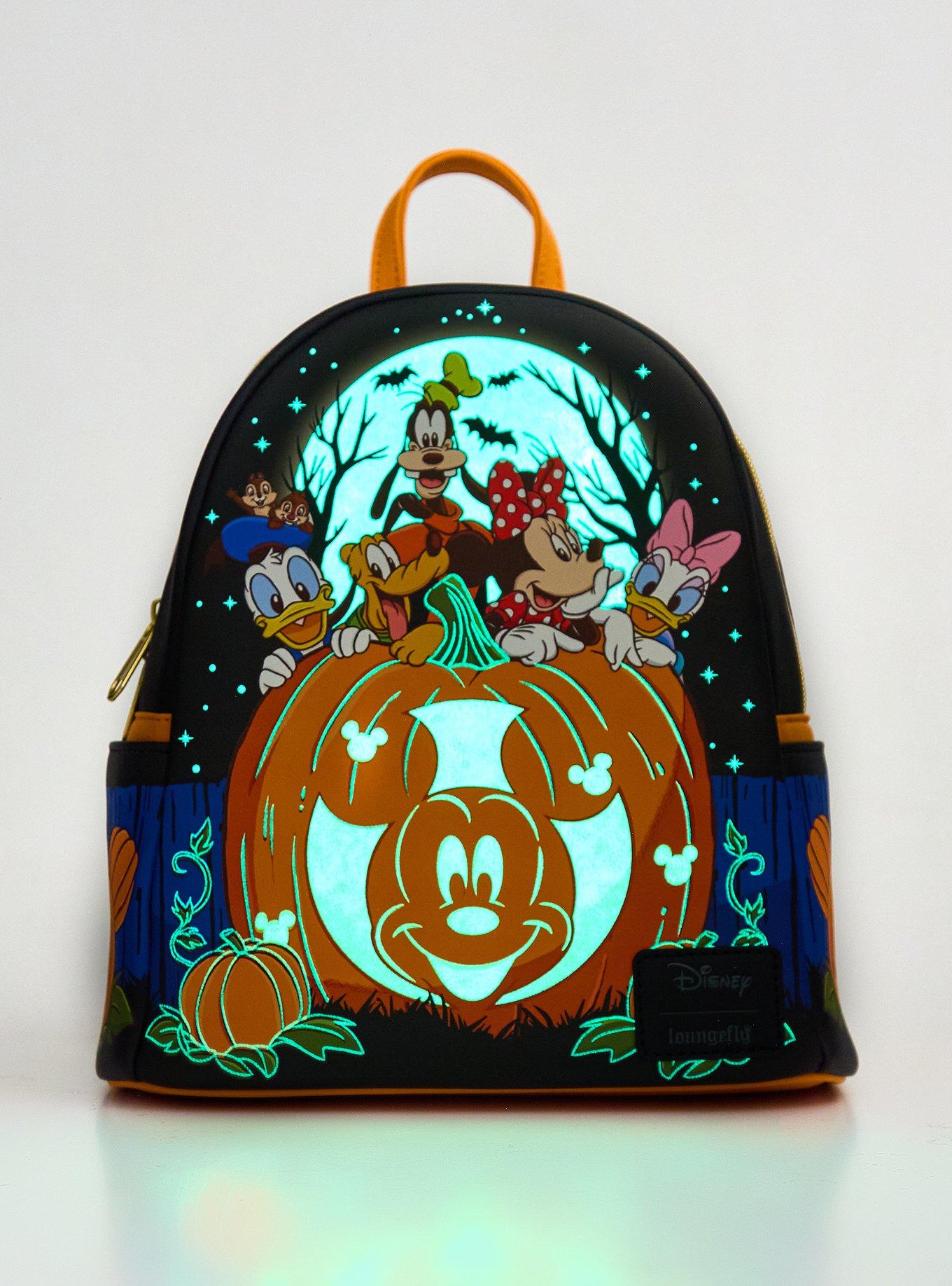 Loungefly Disney Mickey Mouse & Friends Halloween Glow-In-The-Dark Pumpkin Mini Backpack, , hi-res