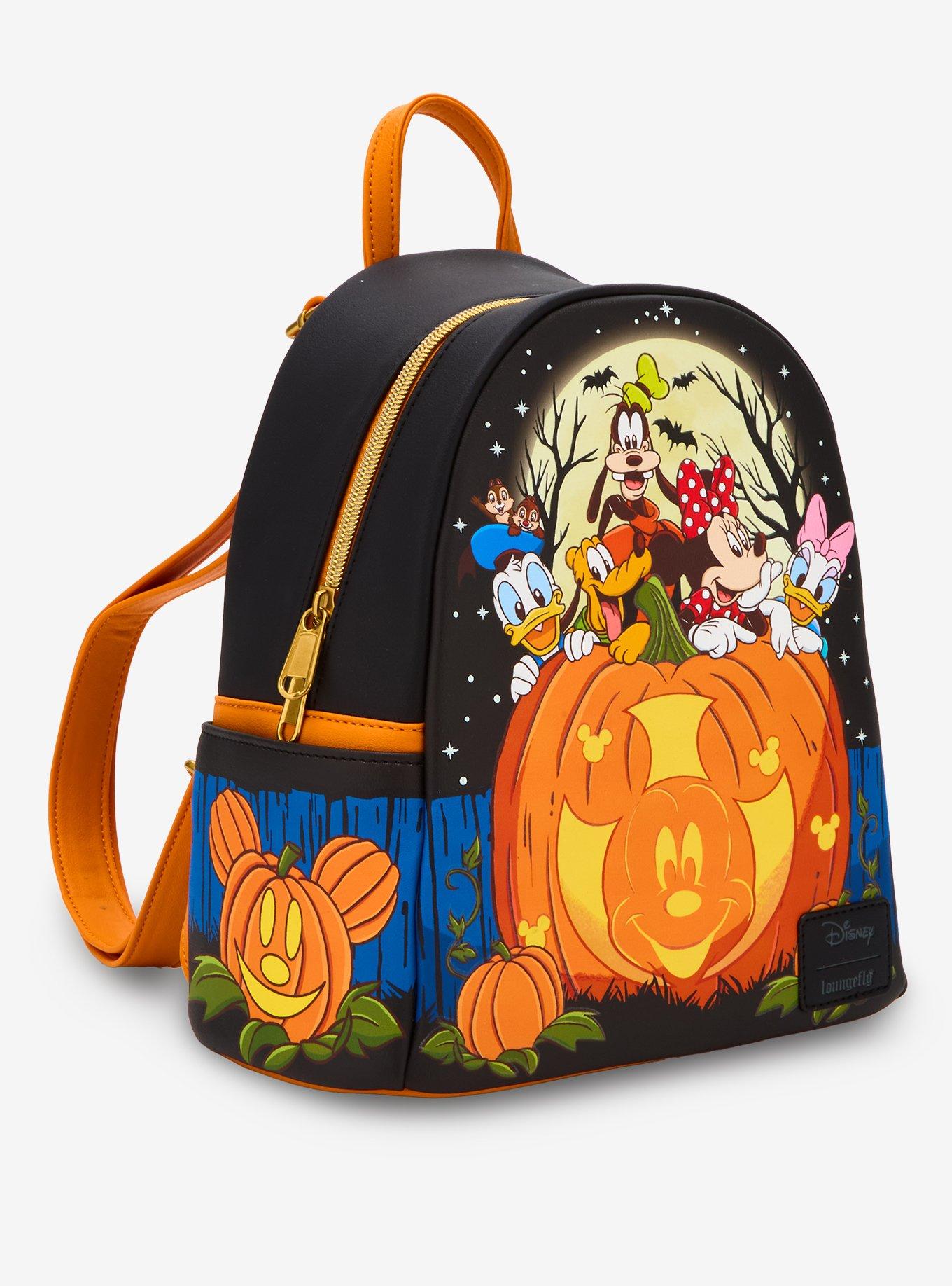 Loungefly Disney Mickey Mouse & Friends Halloween Glow-In-The-Dark Pumpkin Mini Backpack, , alternate