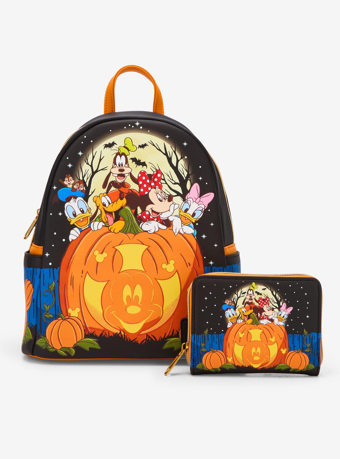 Loungefly Disney Mickey Mouse & Friends Halloween Glow-In-The-Dark Pumpkin Mini Backpack, , alternate
