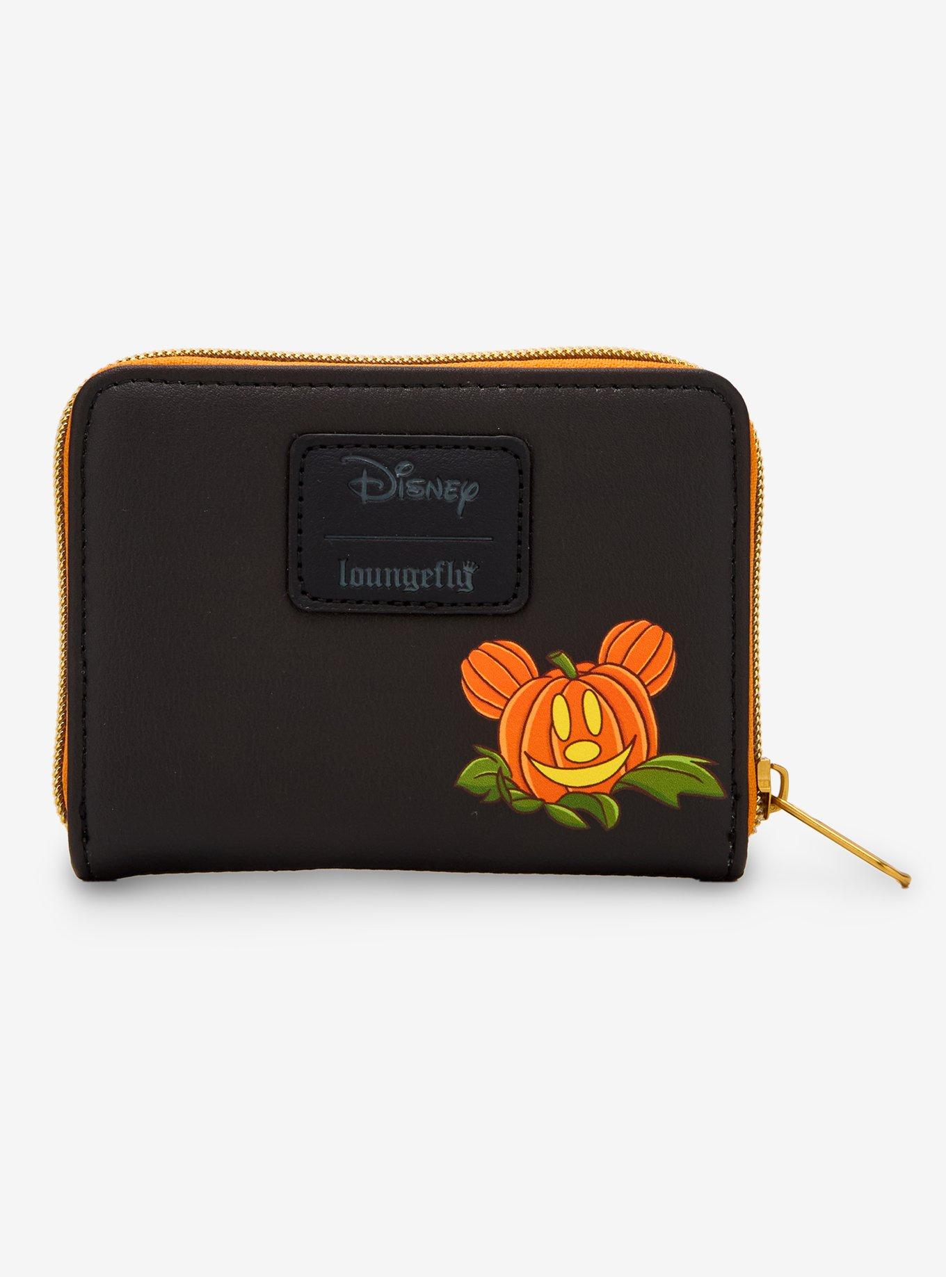 Loungefly Disney Mickey Mouse & Friends Halloween Glow-In-The-Dark Pumpkin Mini Zipper Wallet, , alternate