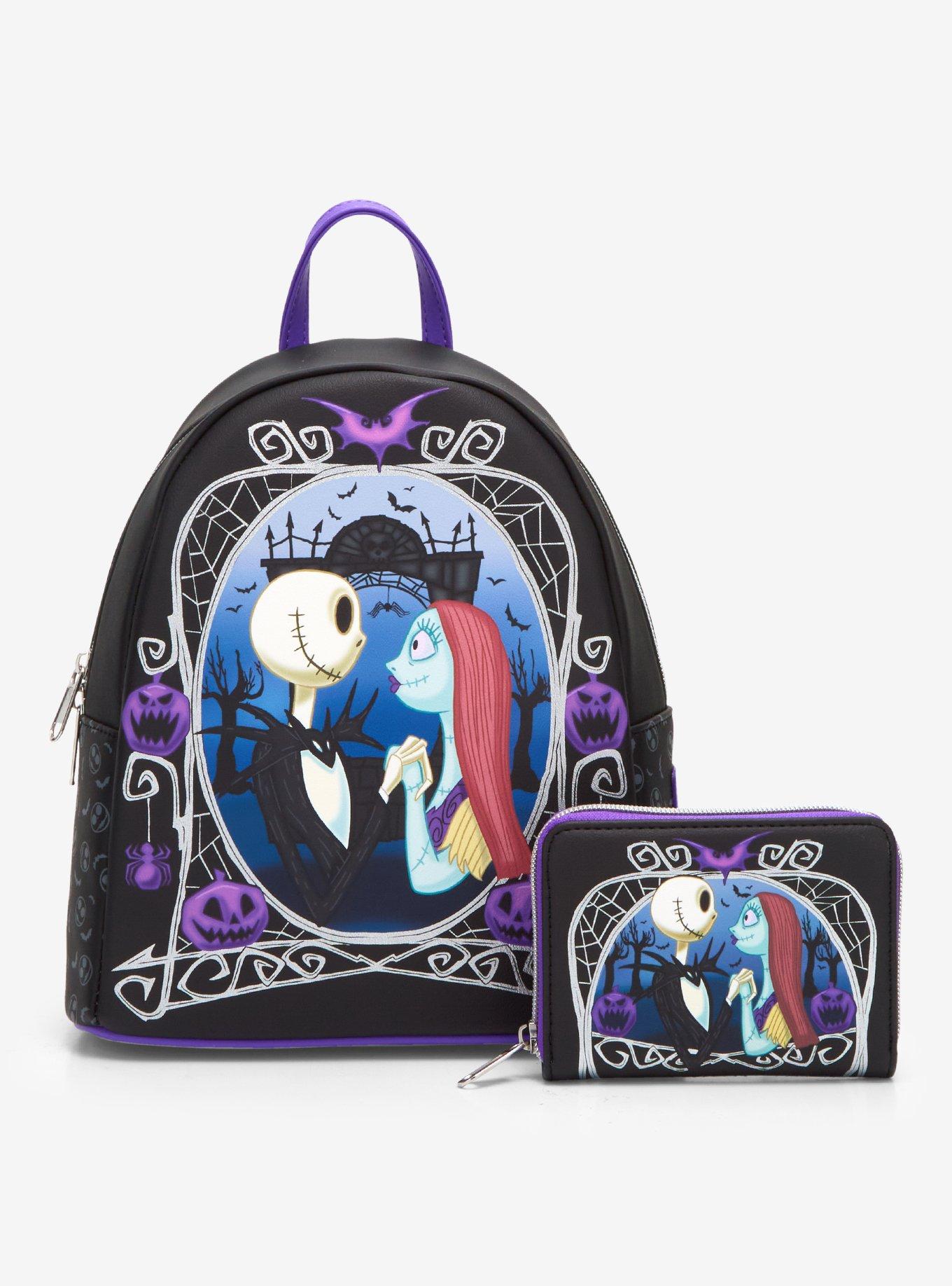 Loungefly The Nightmare Before Christmas Jack & Sally Pumpkin Frame Mini Zipper Wallet, , alternate