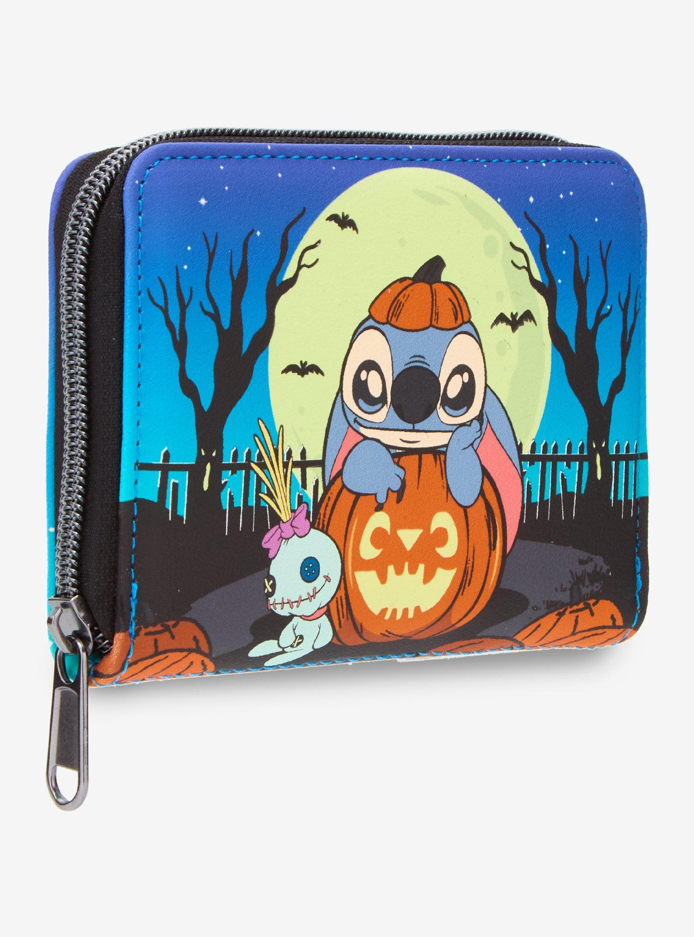 Loungefly Disney Stitch Pumpkin Glow-In-The-Dark Mini Zipper Wallet, , alternate