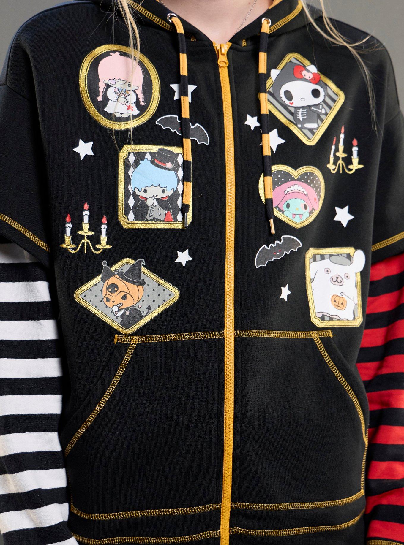 Hello Kitty And Friends Halloween Stripe Twofer Girls Hoodie, MULTI, alternate