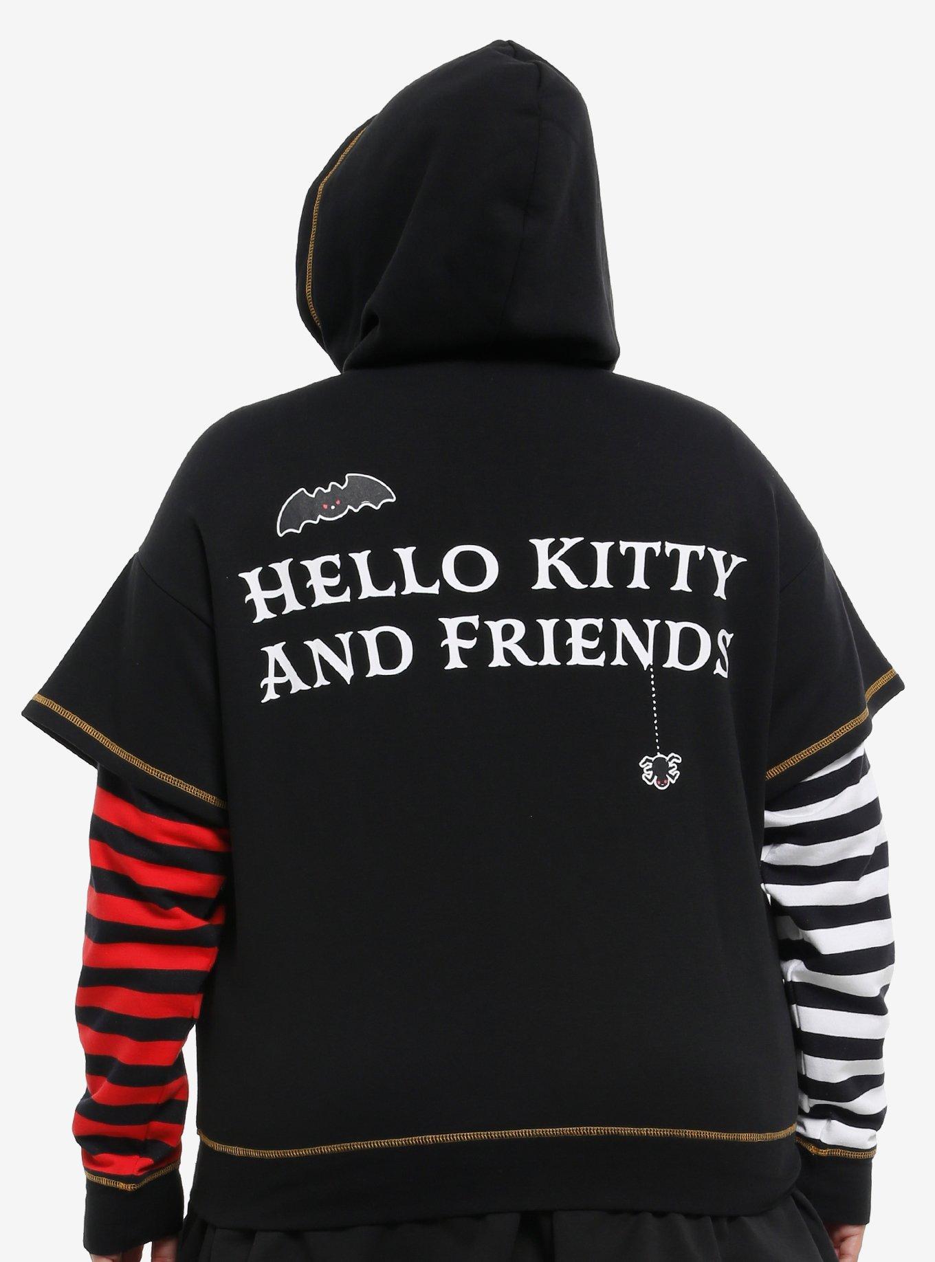 Hello Kitty And Friends Halloween Stripe Twofer Girls Hoodie Plus Size, , hi-res
