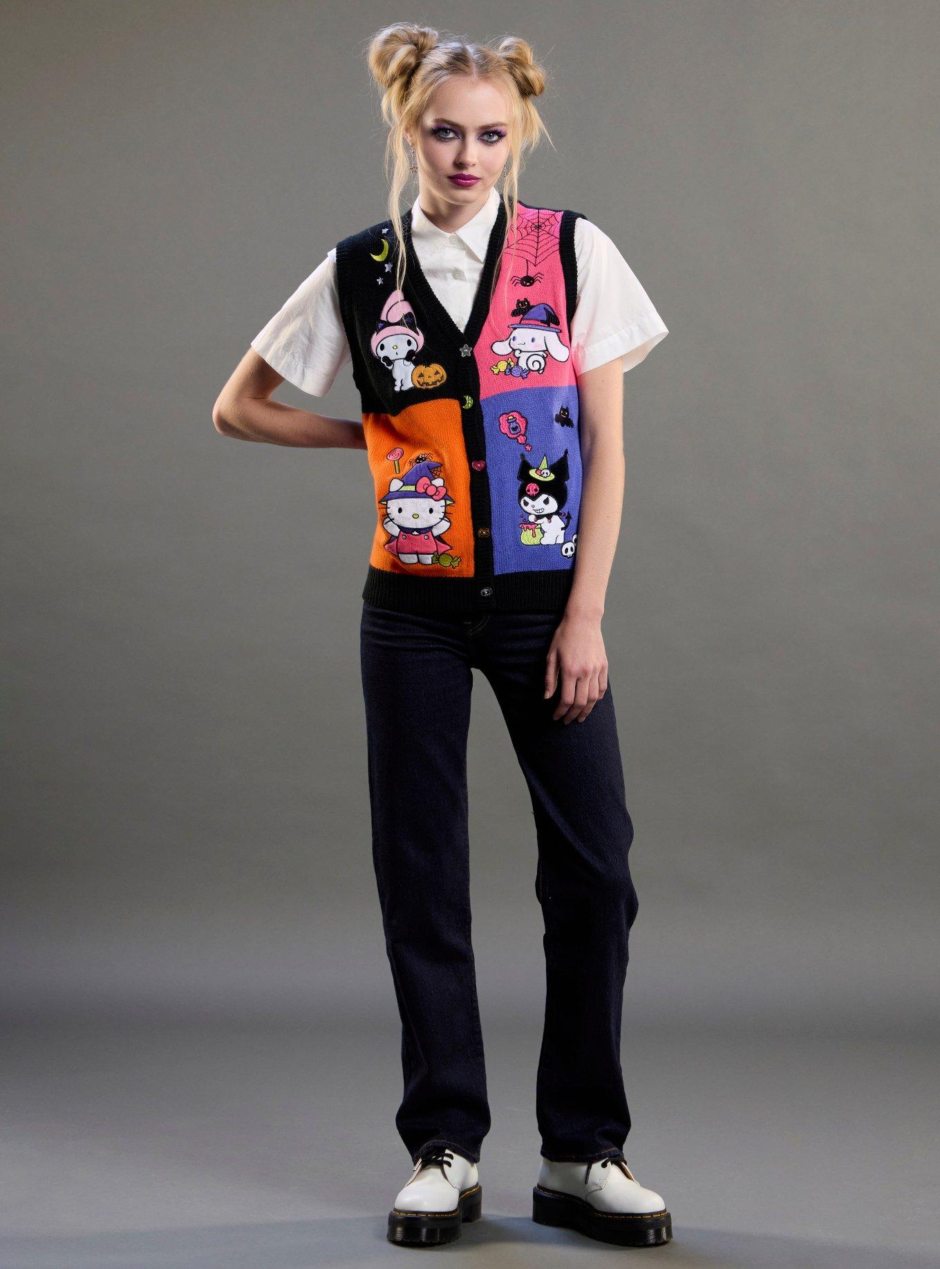 Hello Kitty And Friends Halloween Grid Girls Sweater Vest, , hi-res