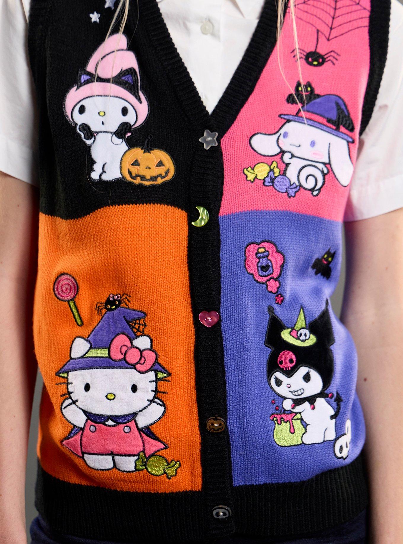 Hello Kitty And Friends Halloween Grid Girls Sweater Vest, MULTI, alternate
