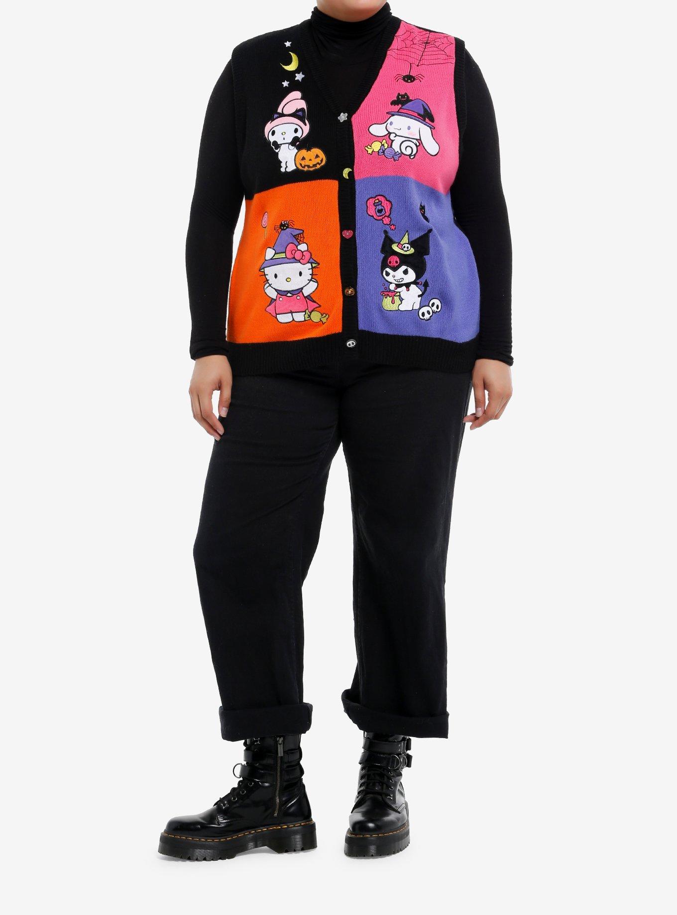 Hello Kitty And Friends Halloween Grid Girls Sweater Vest Plus Size, , hi-res