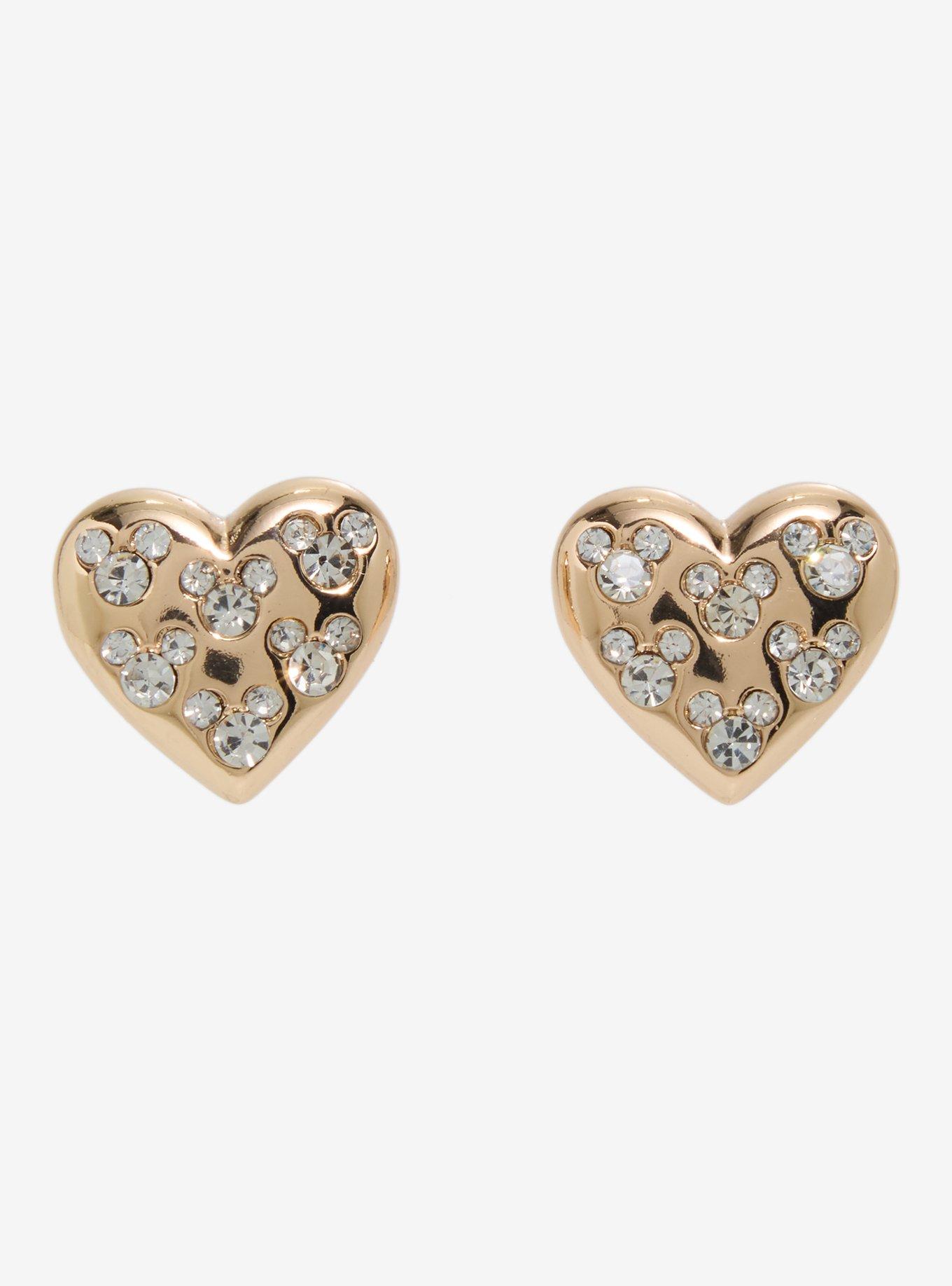 Our Universe Disney Mickey Mouse Rhinestone Heart Earrings &mdash; BoxLunch Exclusive, , alternate