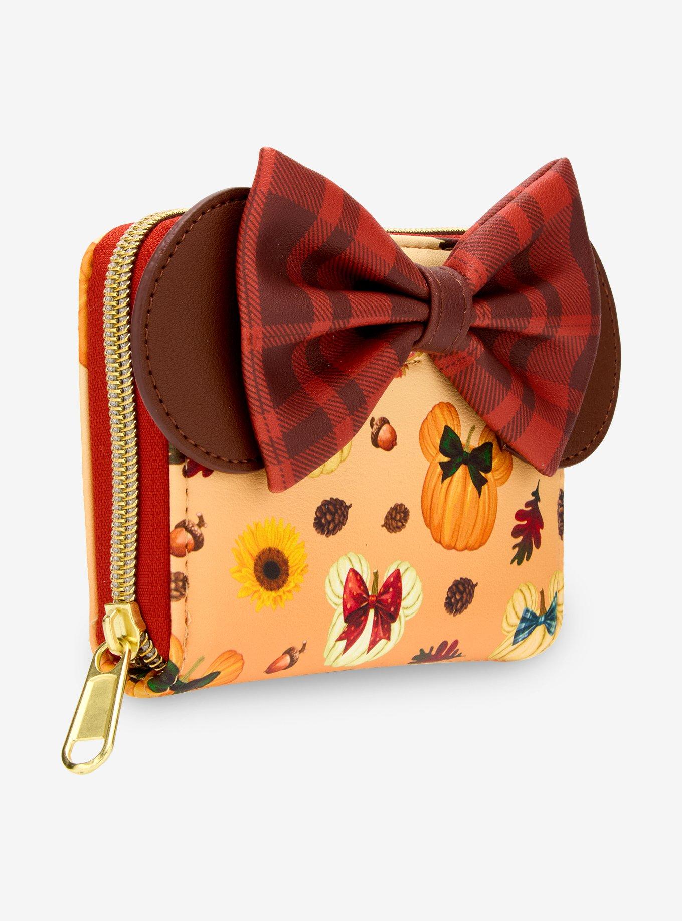 Loungefly Disney Minnie Mouse Fall Pumpkin Mini Zipper Wallet, , hi-res