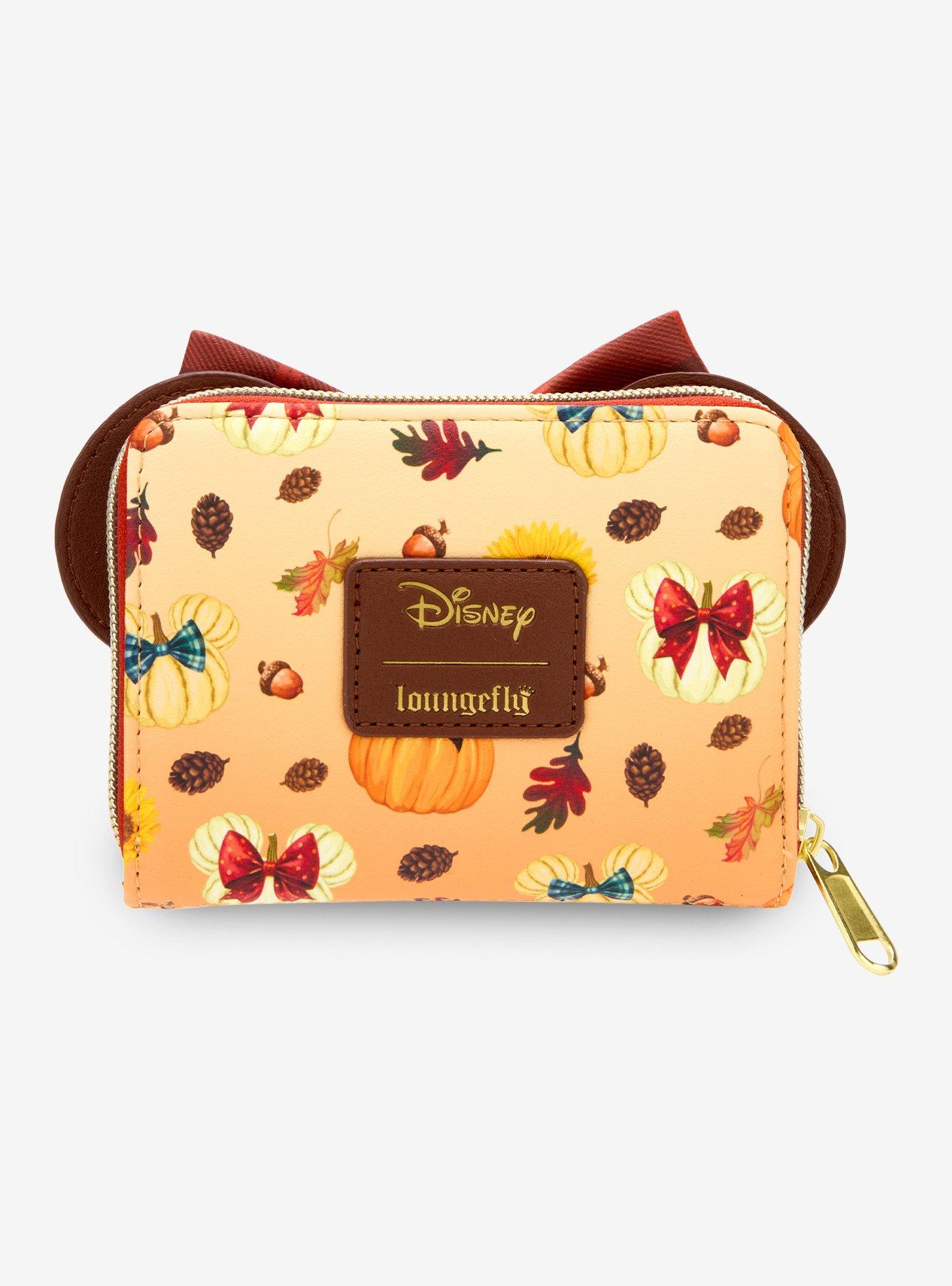 Loungefly Disney Minnie Mouse Fall Pumpkin Mini Zipper Wallet, , alternate