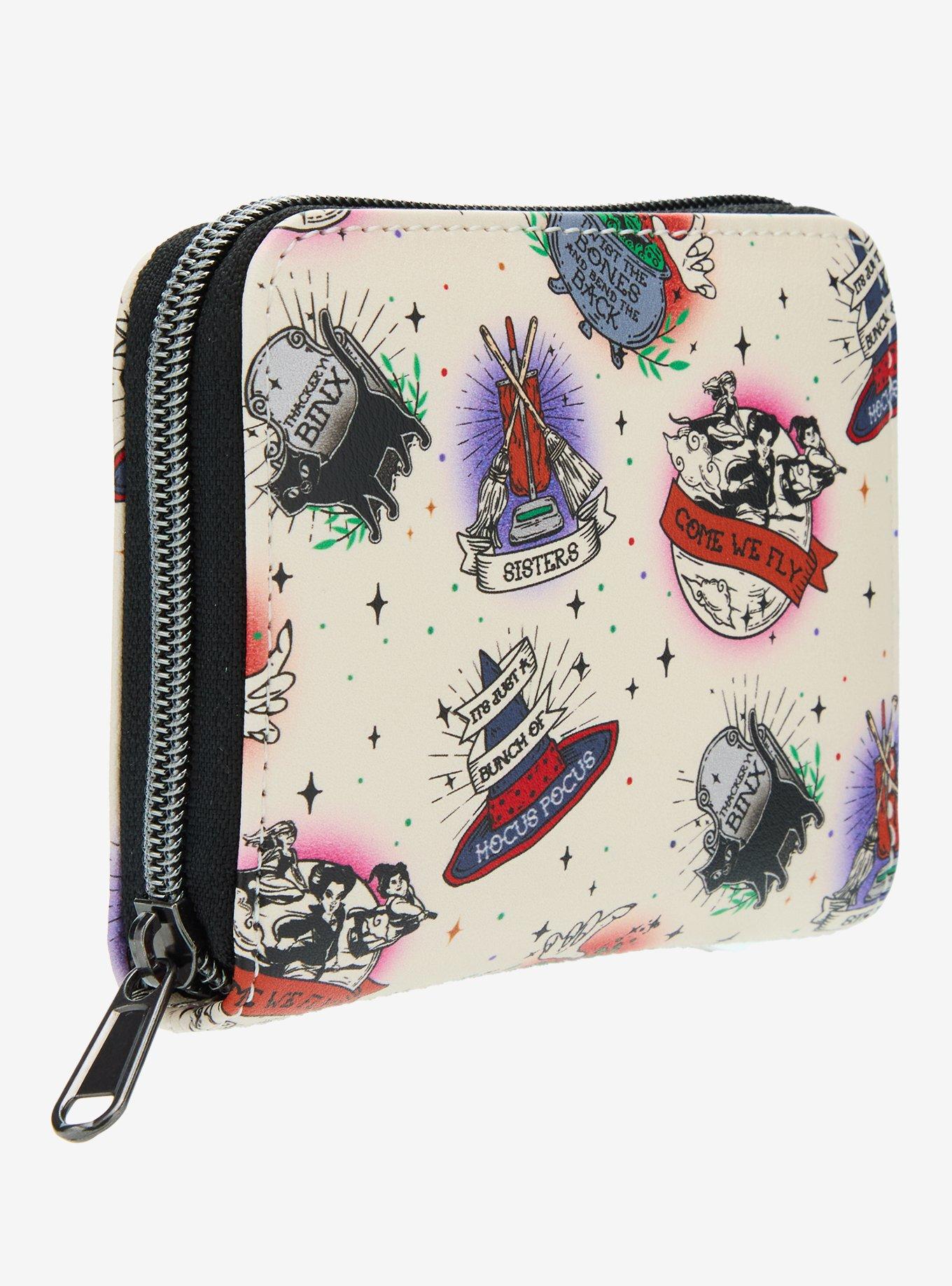 Loungefly Disney Hocus Pocus Tattoo Icons Mini Zipper Wallet, , hi-res