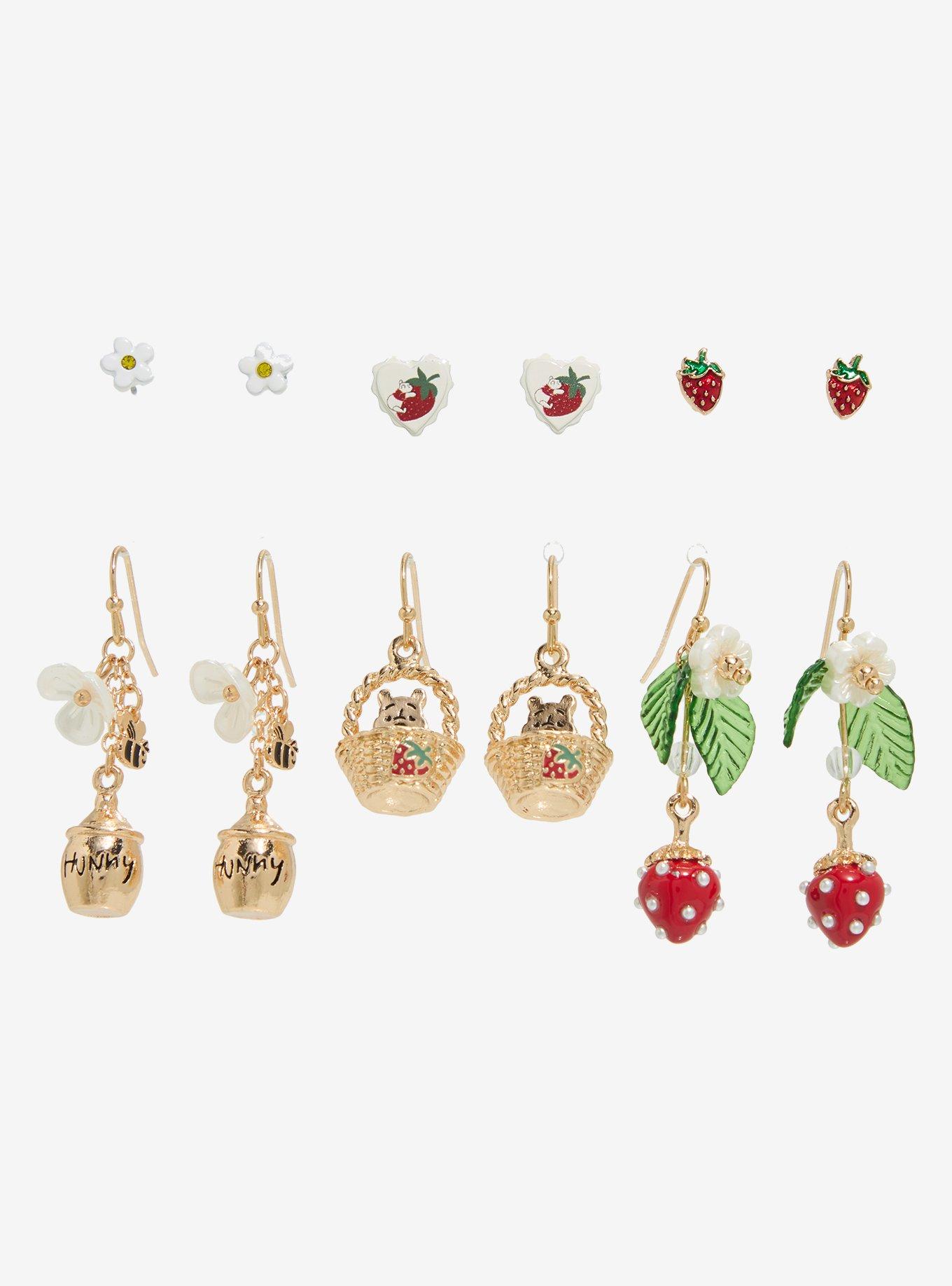 Our Universe Disney Winnie the Pooh Strawberry Earring Set - BoxLunch Exclusive, , hi-res