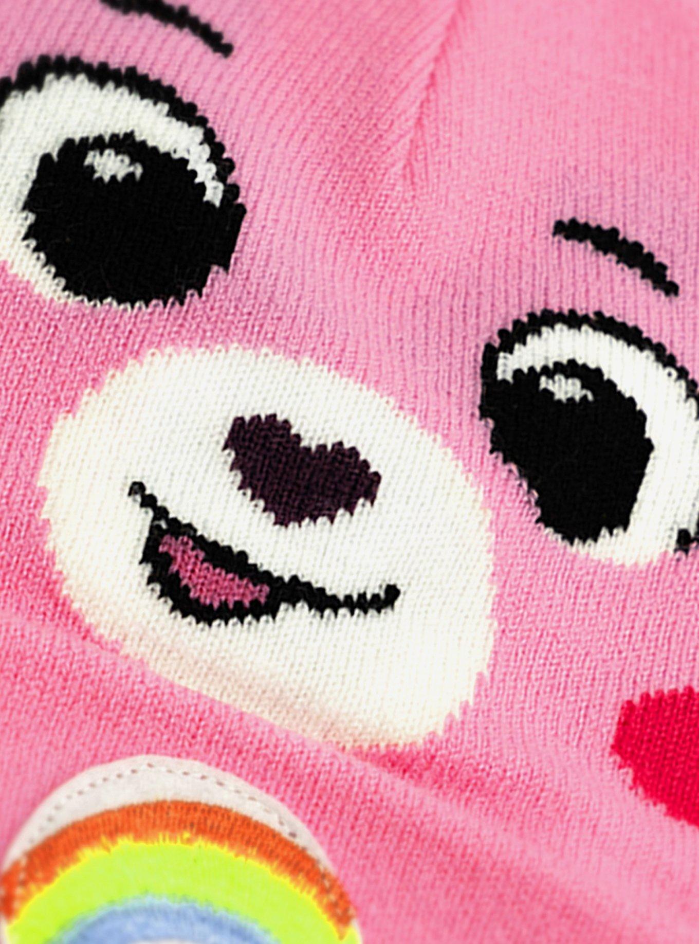 Care Bears Cheer Bear Face Acrylic Knit Beanie With Ears, , alternate