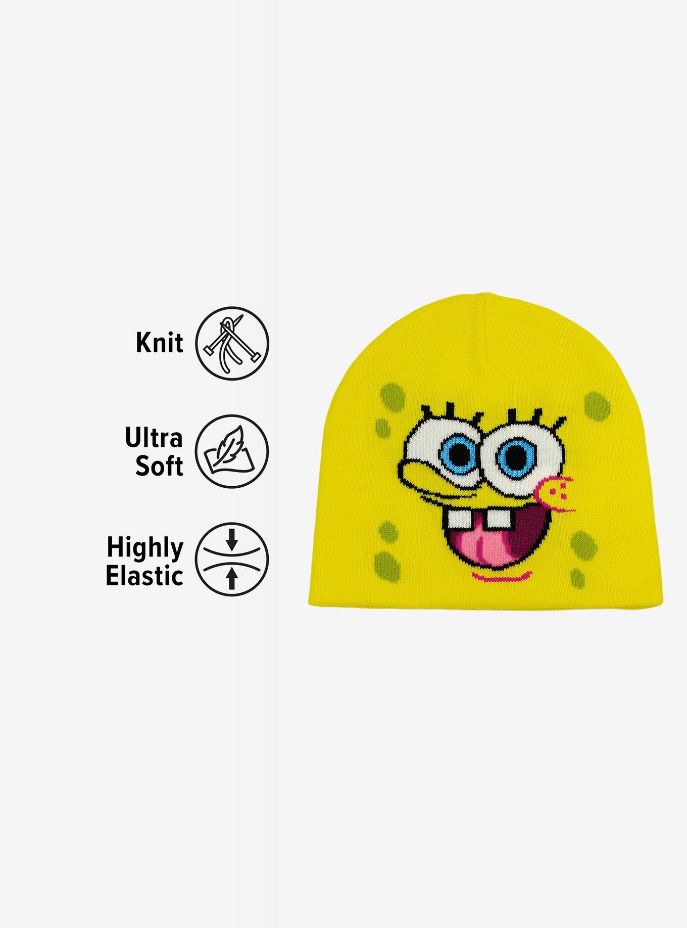 SpongeBob SquarePants Face Beanie Acrylic Knit Beanie Without Cuff, , hi-res