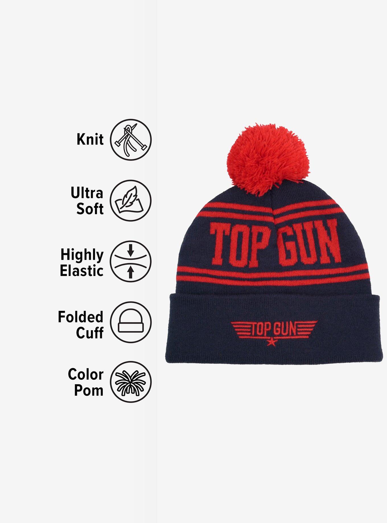 Top Gun Knit Acrylic Knit Beanie With Pom, , hi-res