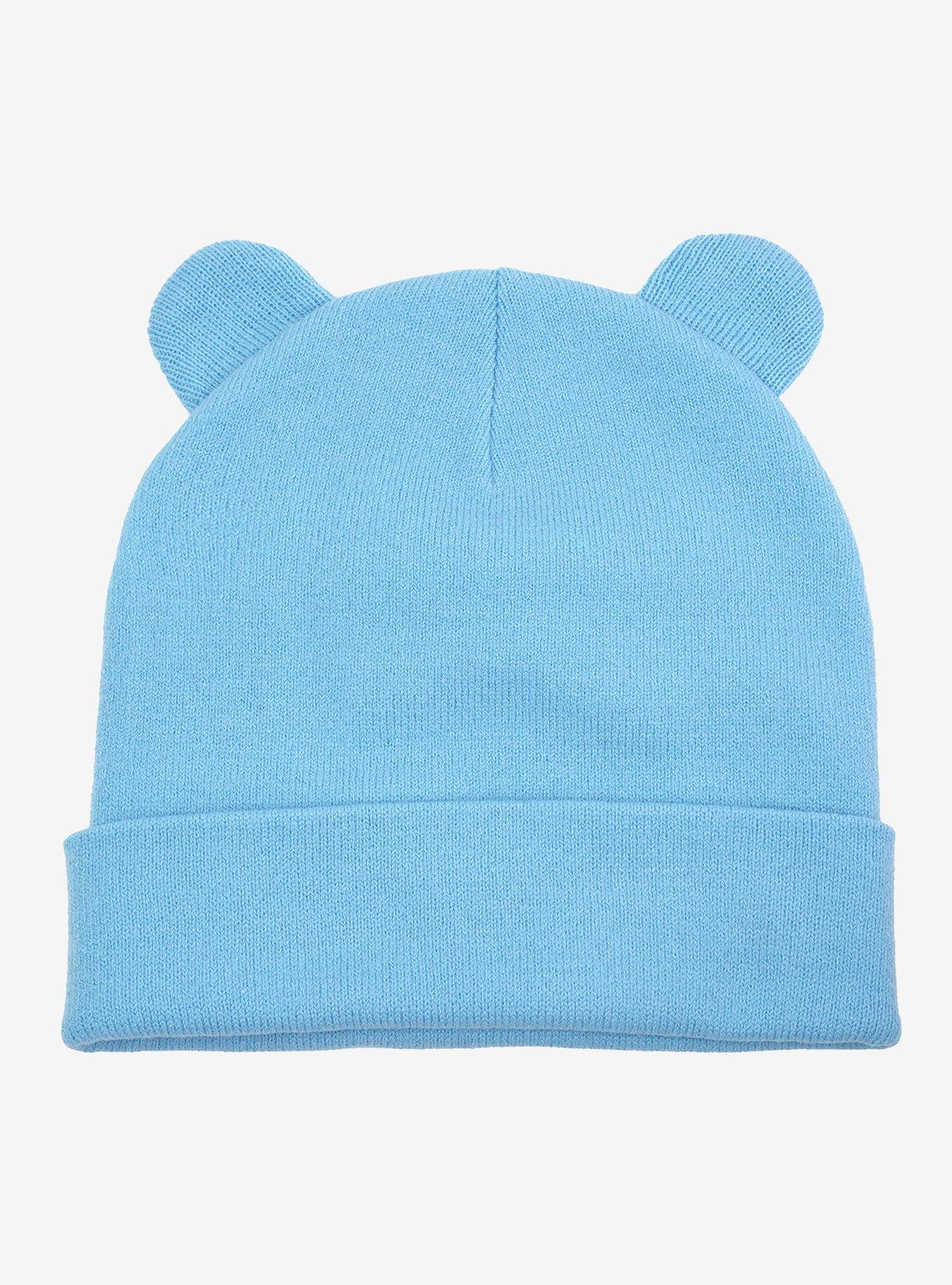 Care Bears Grumpy Bear Face Acrylic Knit Beanie With Ears, , alternate