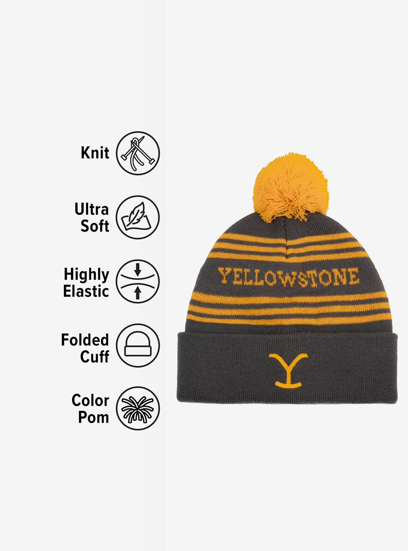 Yellowstone Knit Acrylic Knit Beanie With Pom, , hi-res