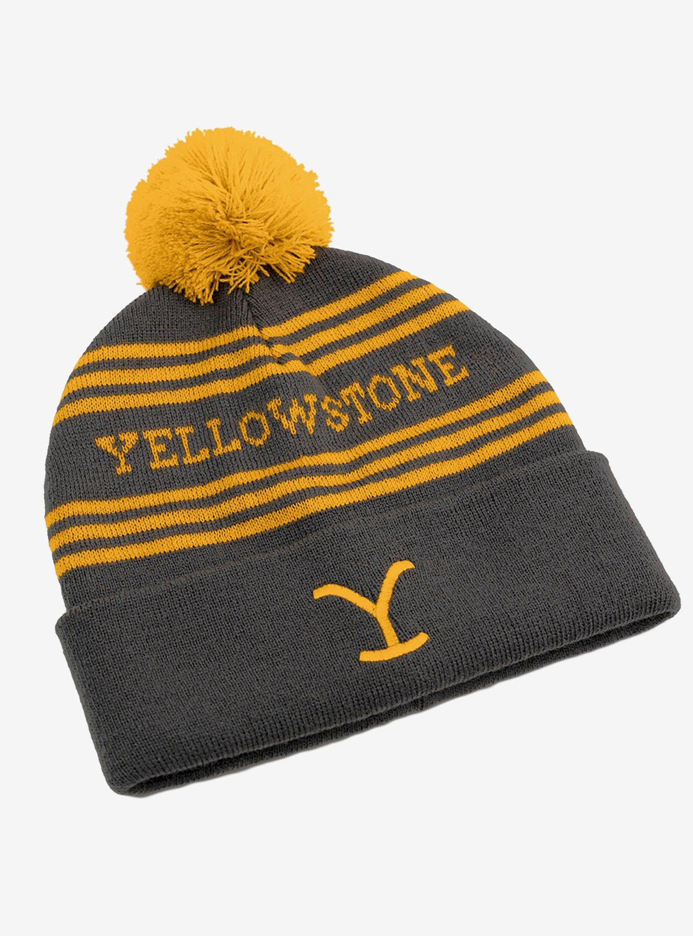 Yellowstone Knit Acrylic Knit Beanie With Pom, , alternate