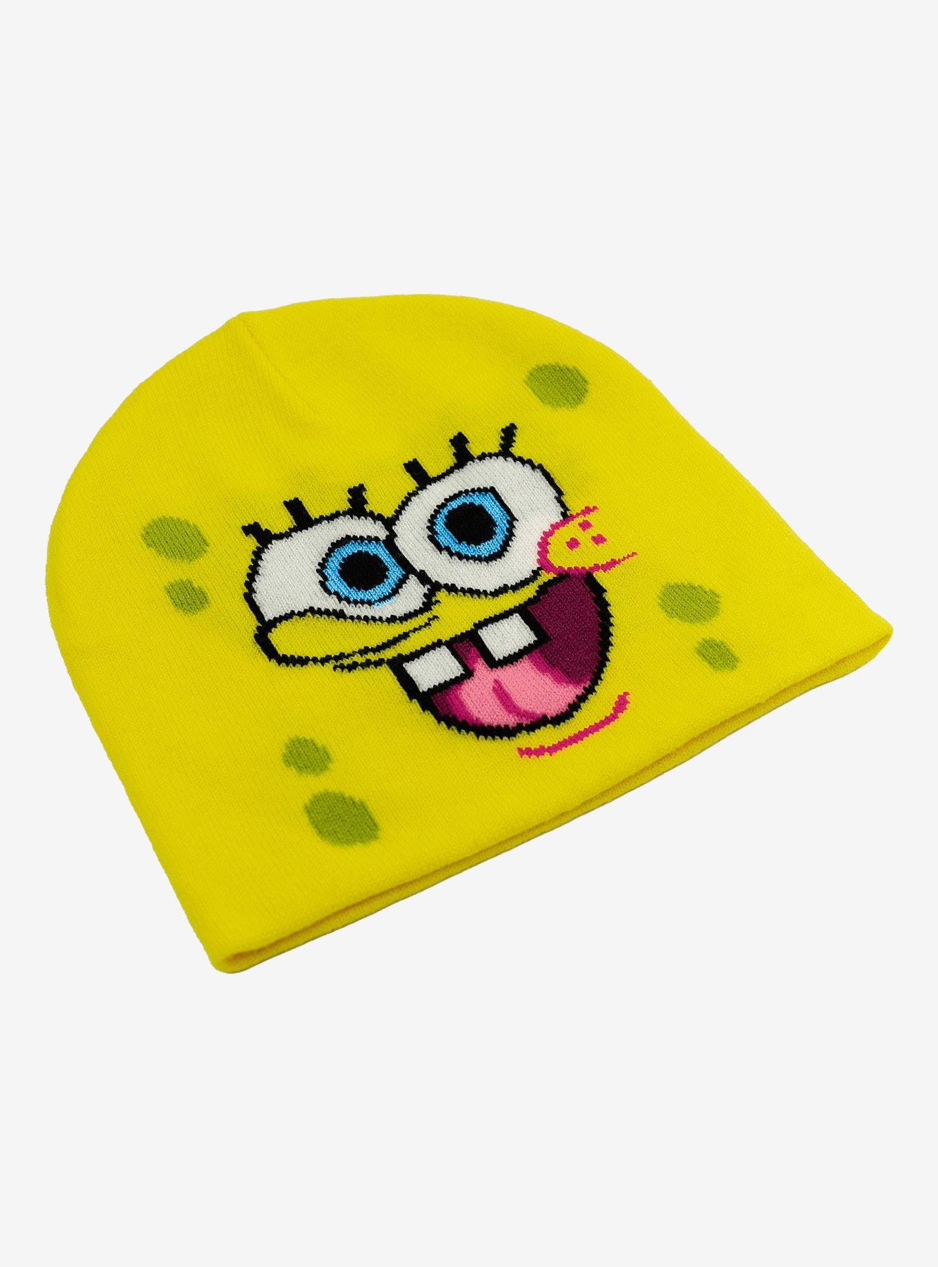 SpongeBob SquarePants Face Beanie Acrylic Knit Beanie Without Cuff, , alternate