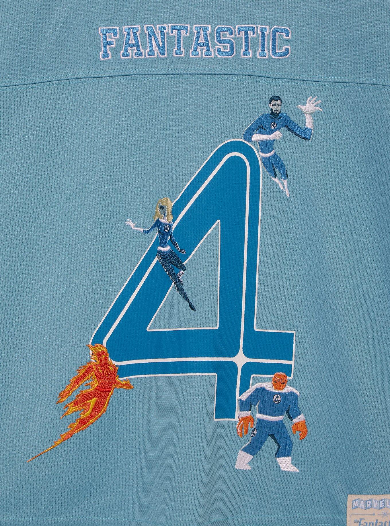 Marvel The Fantastic Four: First Steps Sue Storm Women's Cropped Football Jersey - BoxLunch Exclusive, LIGHT BLUE, alternate