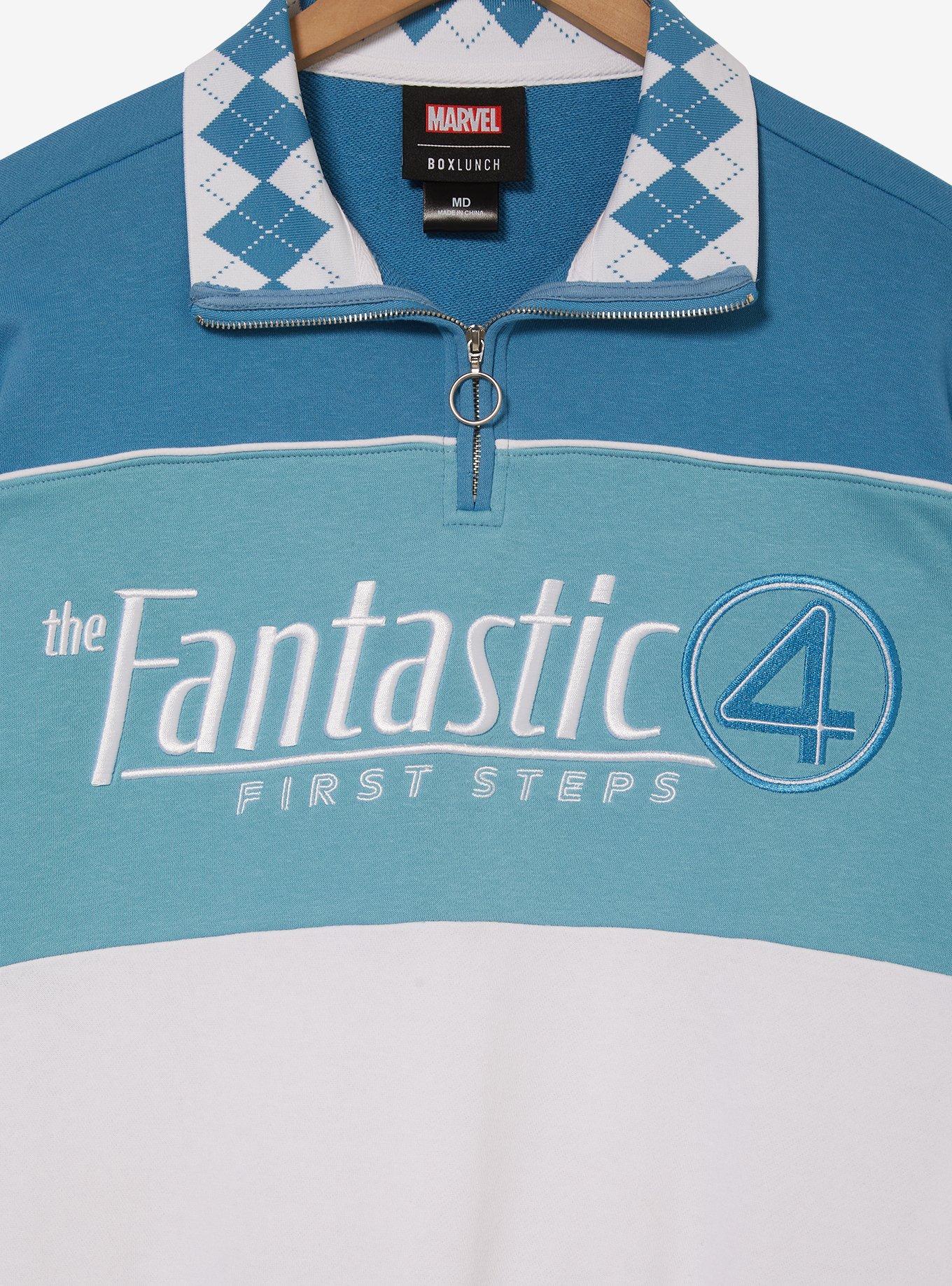 Marvel The Fantastic Four: First Steps Women's Quarter Zip Crewneck - BoxLunch Exclusive, LIGHT BLUE, alternate