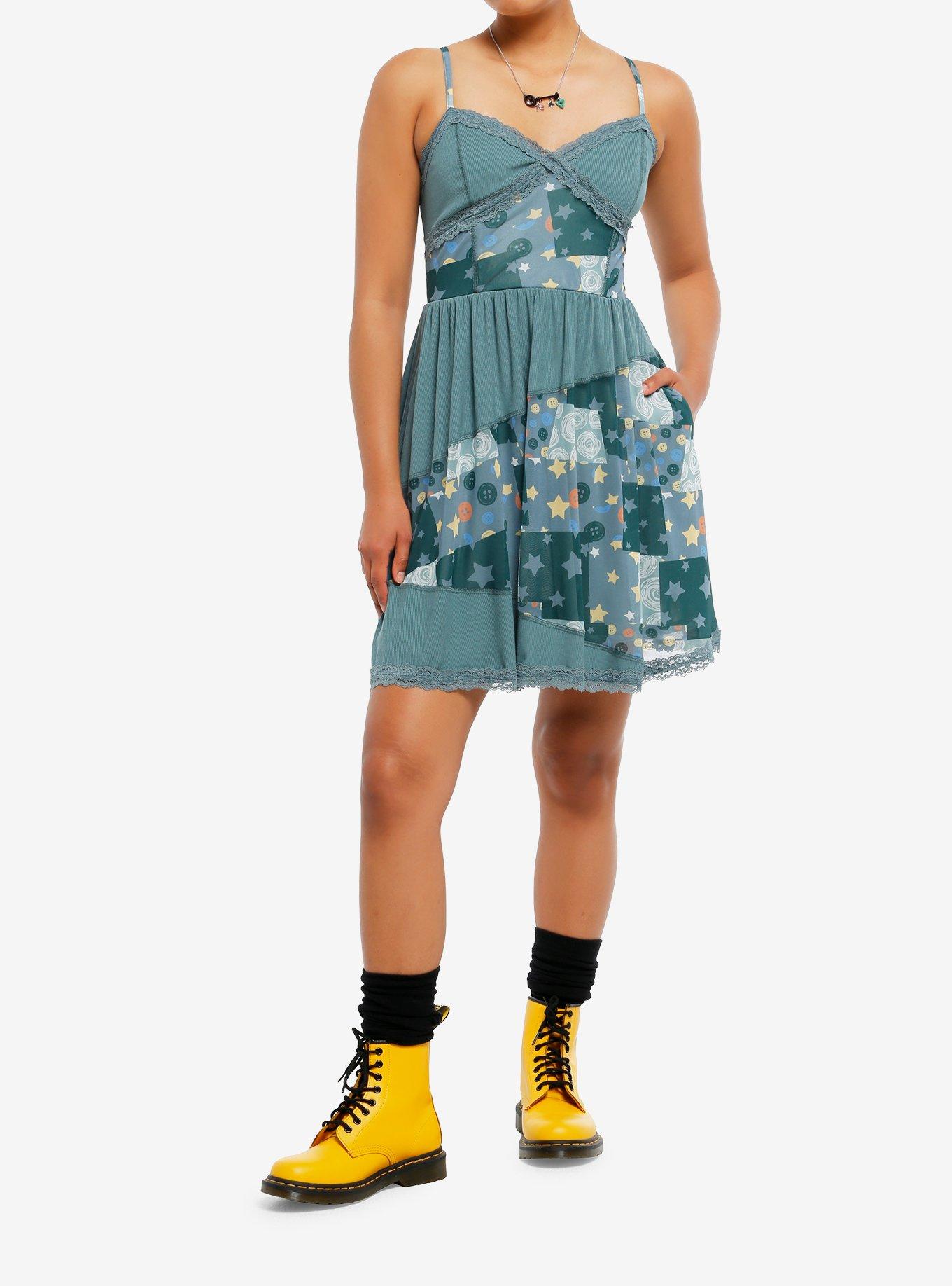 Coraline Patchwork Mesh Dress, MULTI, alternate